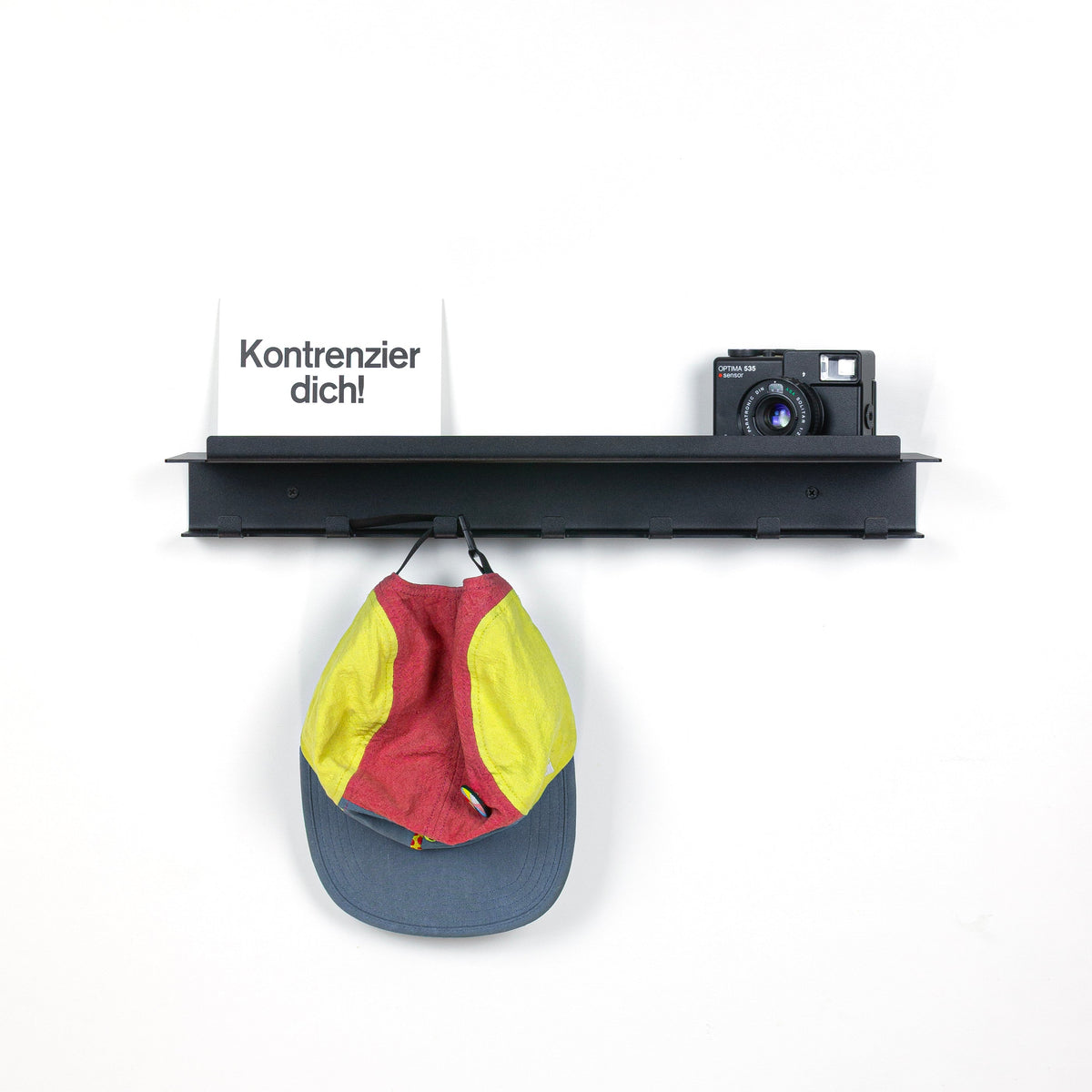 HERRRICHTER OBJEKTE Abstellkammer "HAKENLEISTE" 490 x 112 x 70 mm (BxTxH) Tiefschwarz (RAL 9005