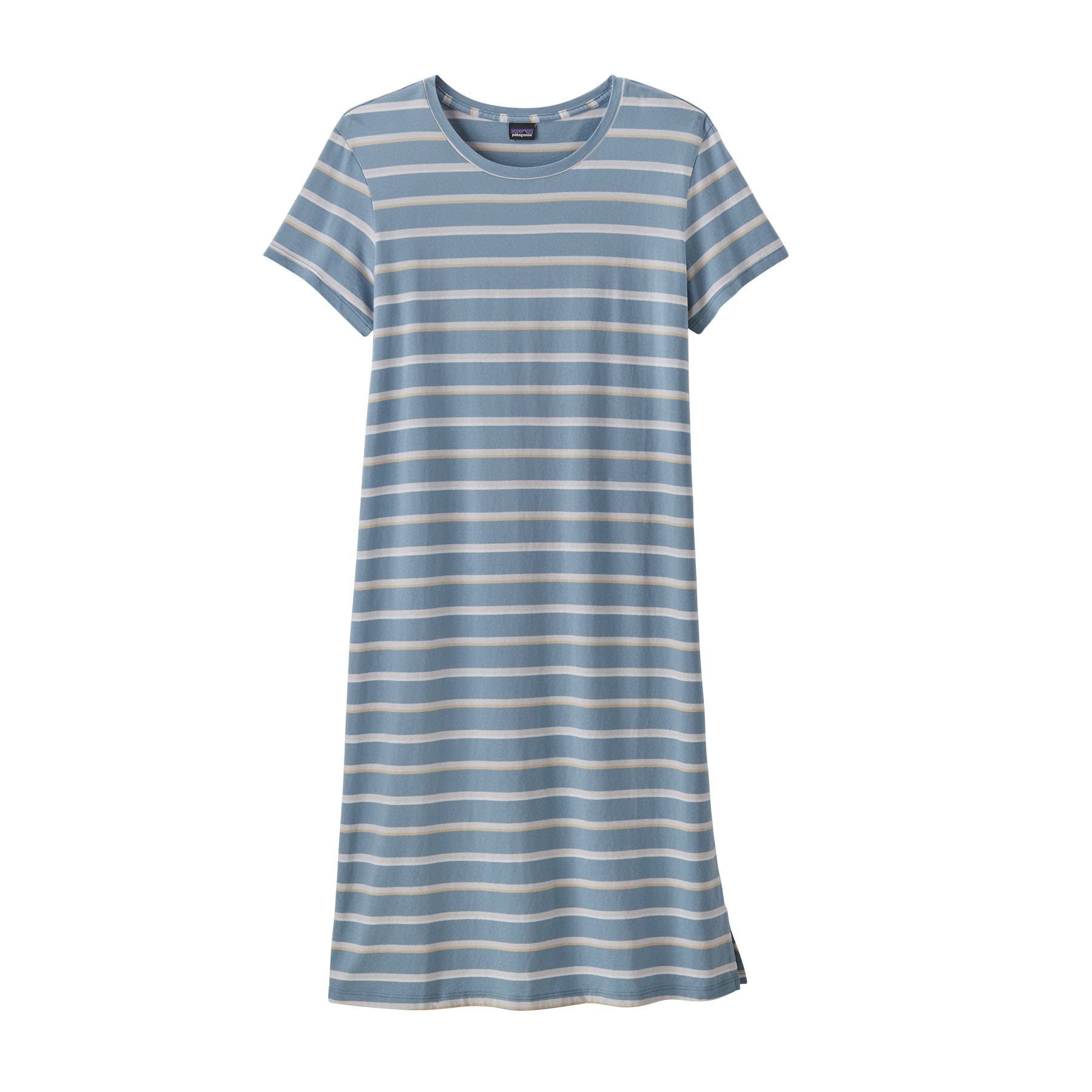 Patagonia Damen T-Shirt Kleid XS Sunset Stripe: Light Plume Grey