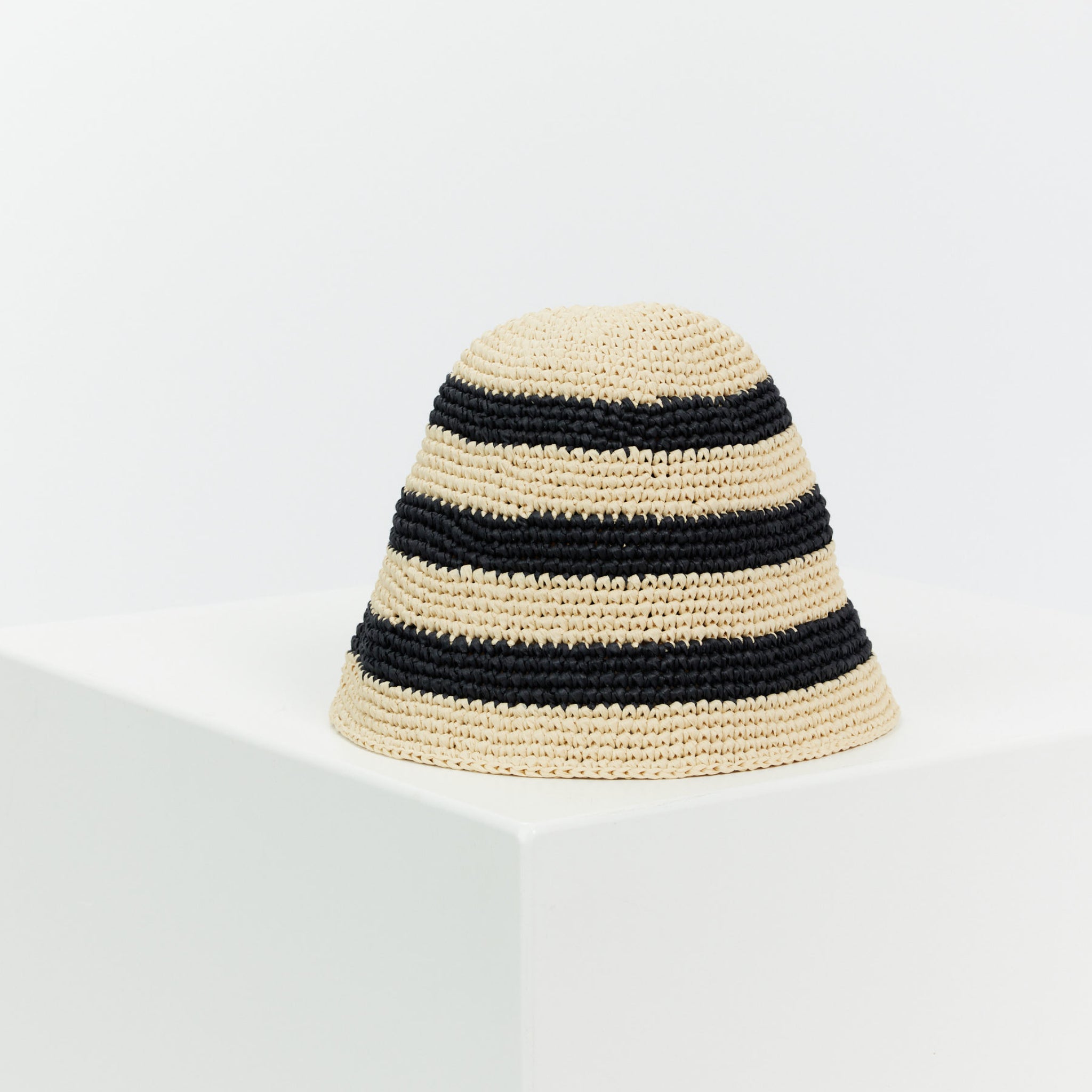Espadrij l´originale Bucket Hat "RAPHIA HAT STRIPES" One Size Nature Noir