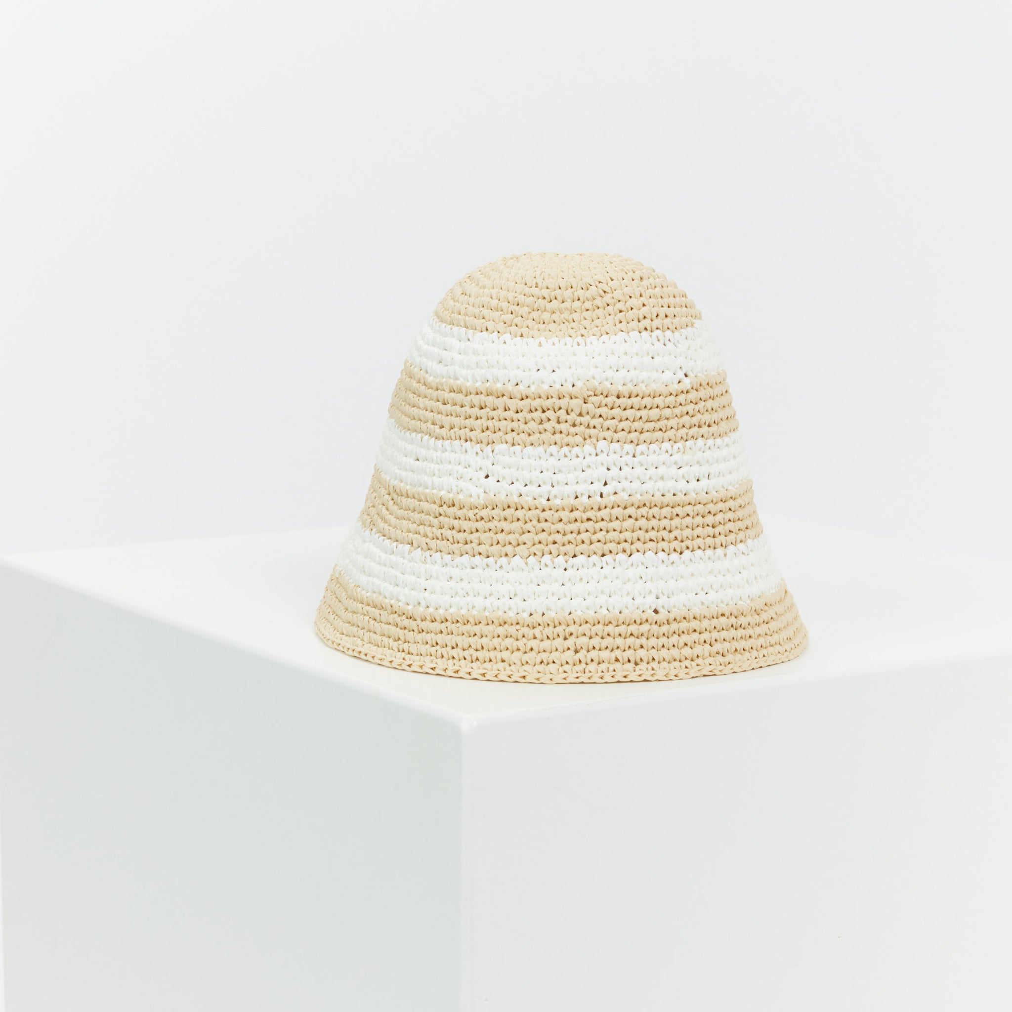 Espadrij l´originale Bucket Hat "RAPHIA HAT STRIPES" One Size Nature Blanc