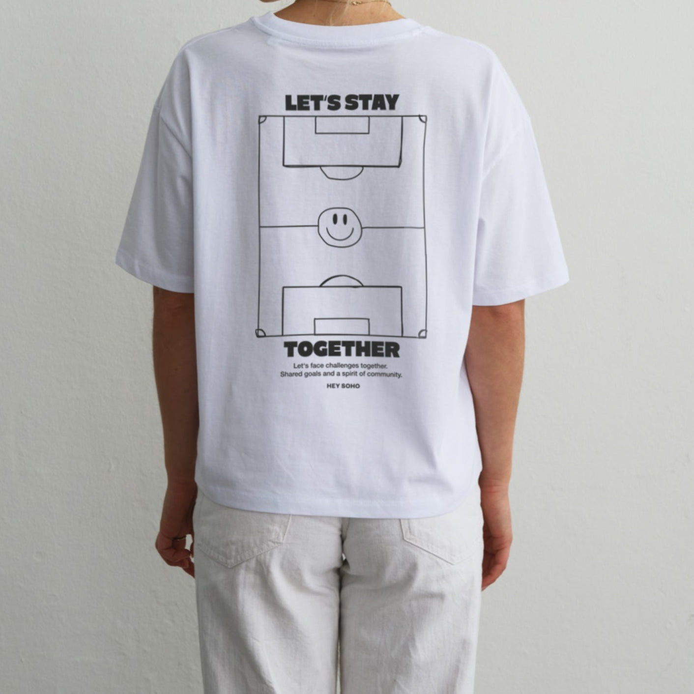 hey soho T-Shirt "Let's stay together" Weiß