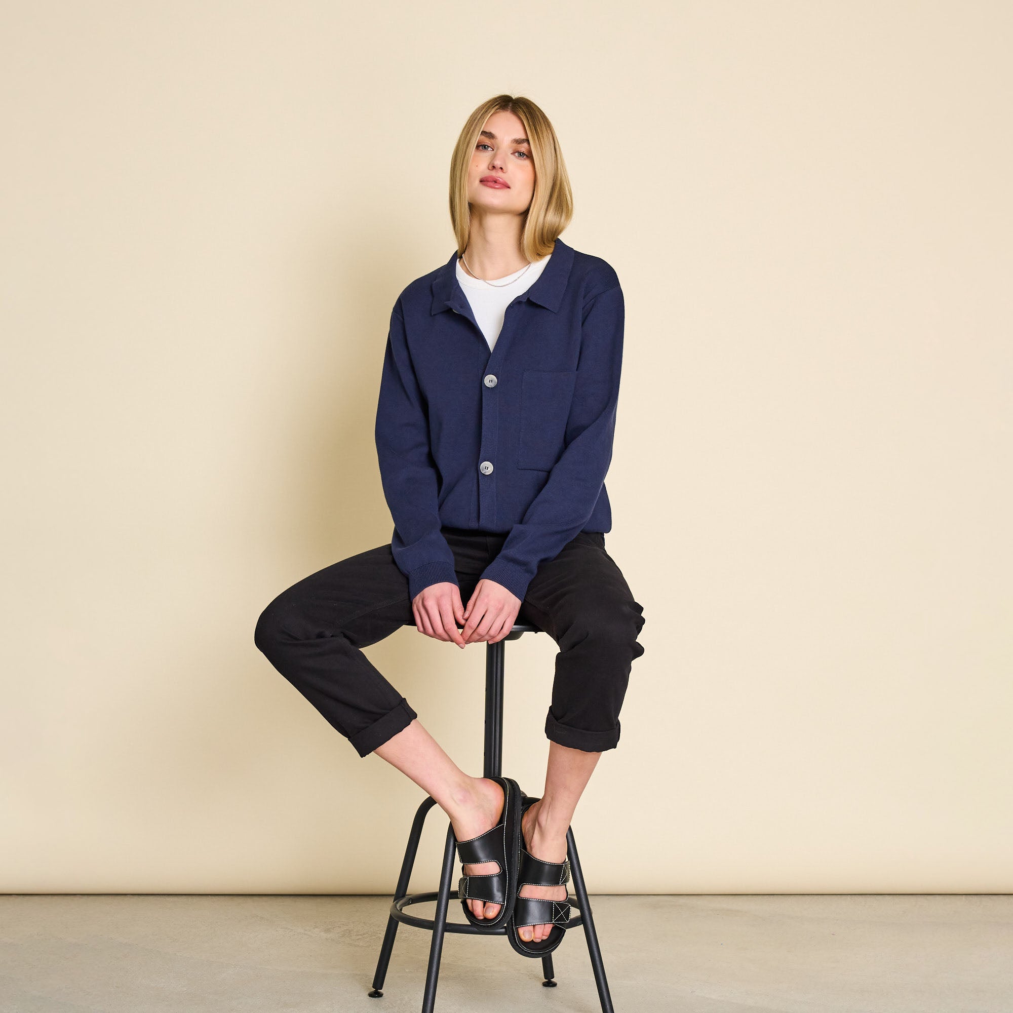 JAN N JUNE Unisex Cardigan "SIMON" dunkelblau