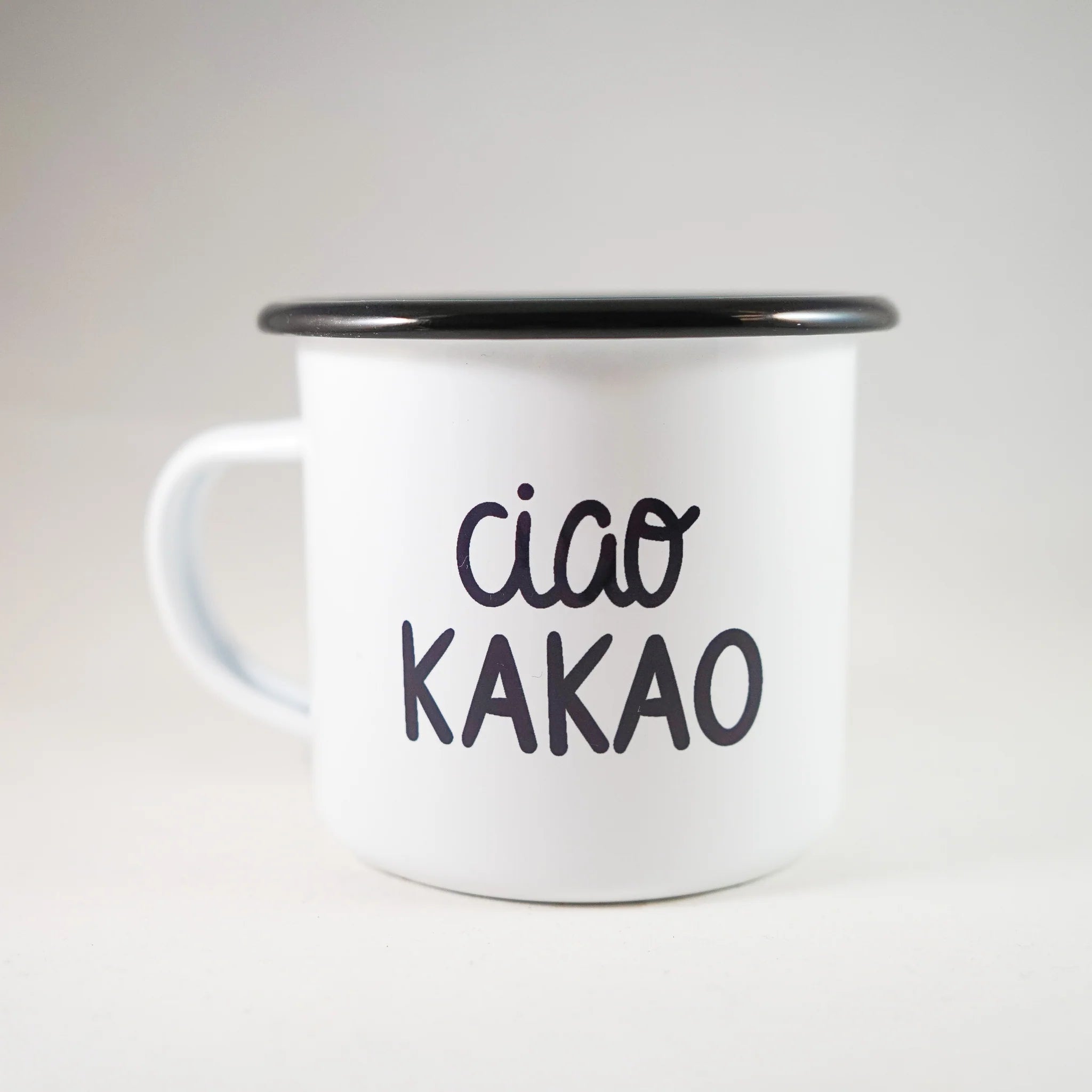 OhRuby Emaille Tasse "ciao KAKAO" Alte Version