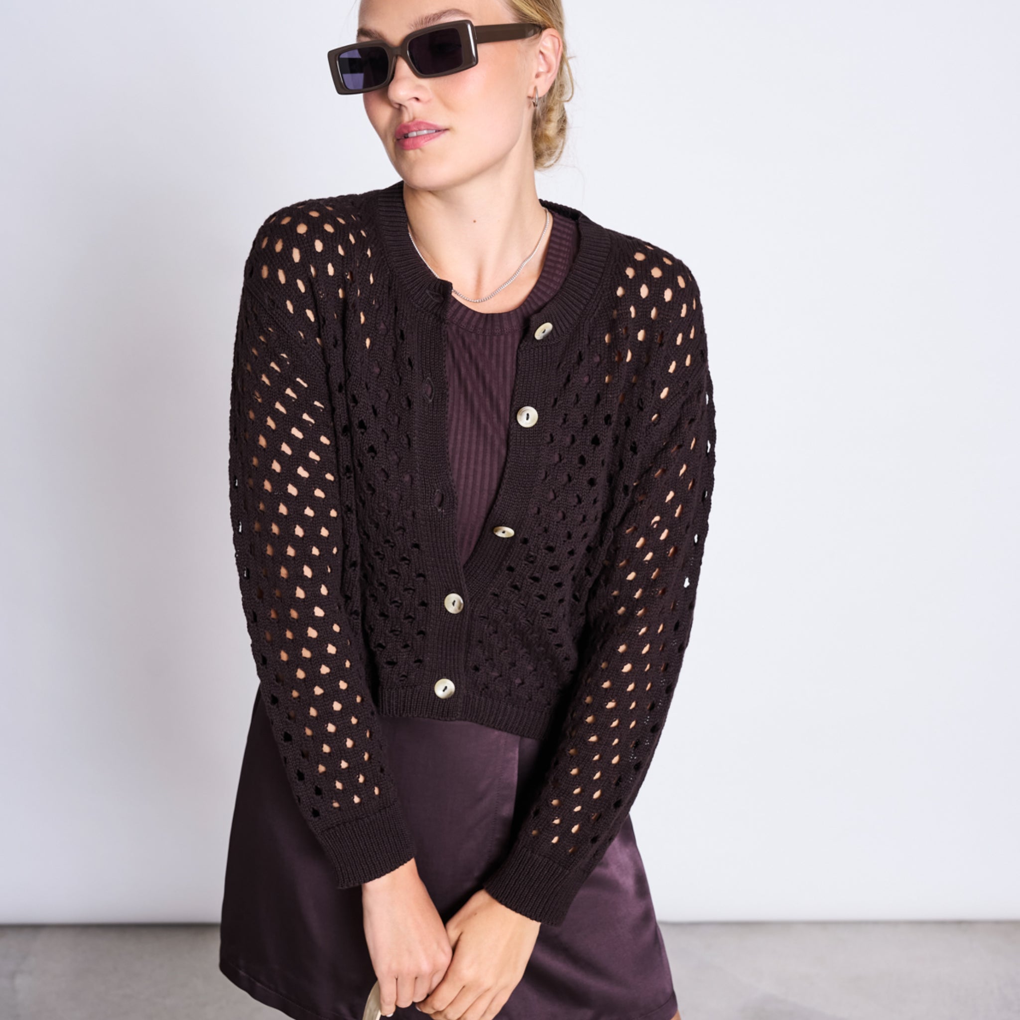 JAN N JUNE Damen Cardigan "ELLON" Espresso