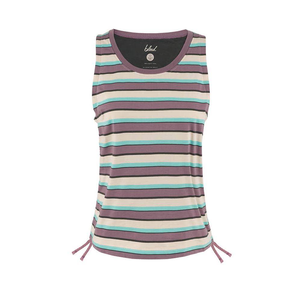 bleed clothing Damen Multicolor-Stripe Top Purple Beige