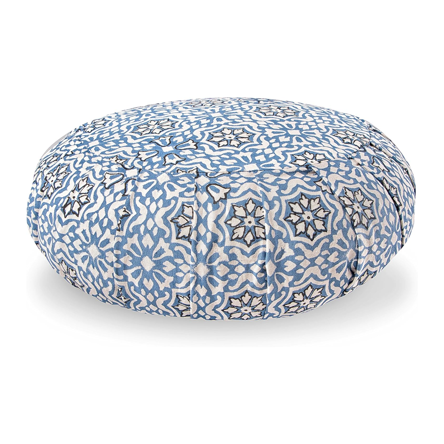Lotuscrafts Zafu Meditationskissen "Zen" ohne Bestickung Indigo Paisley