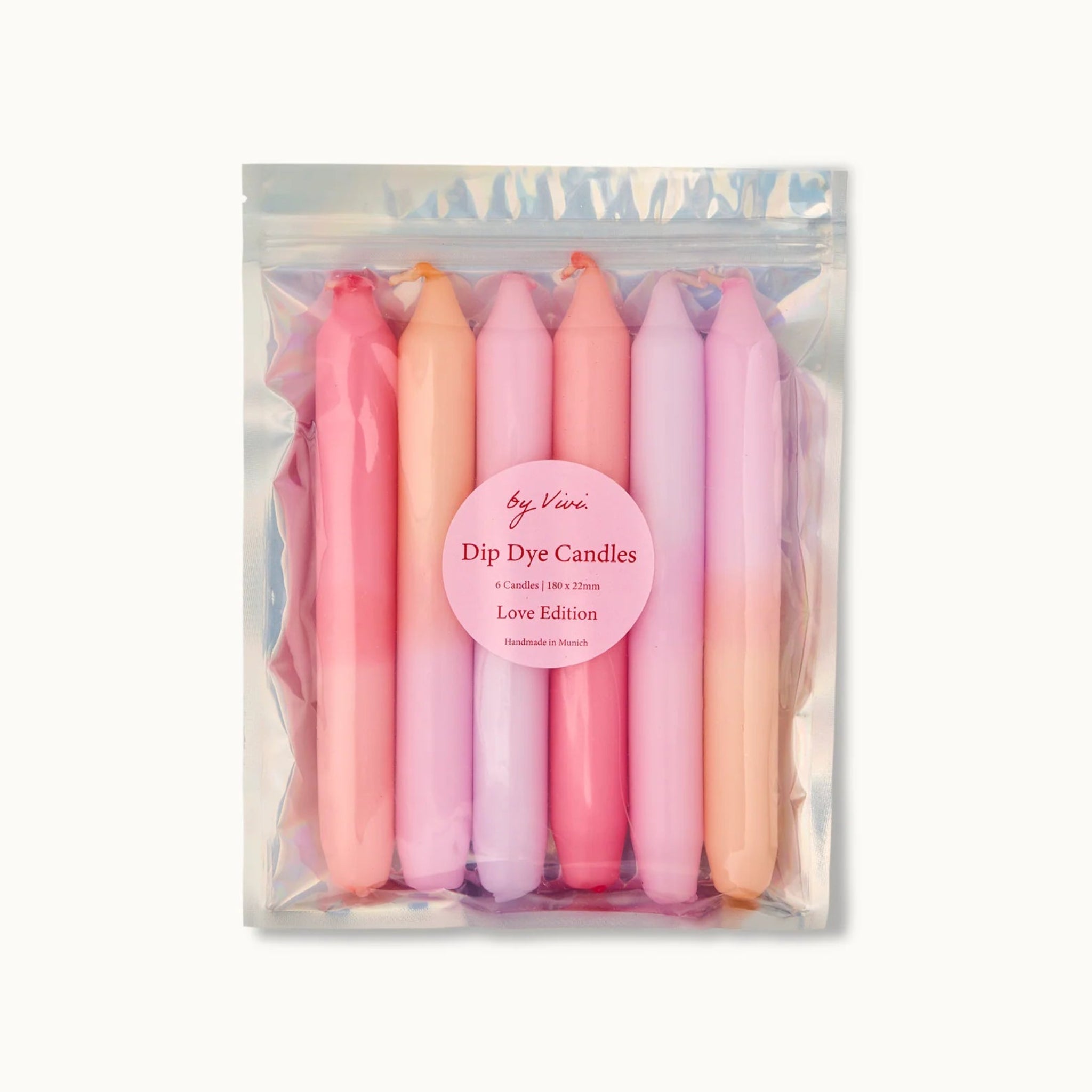 by Vivi Dip Dye Kerzen Set 6-teilig Love Edition 18 x 2.2 cm