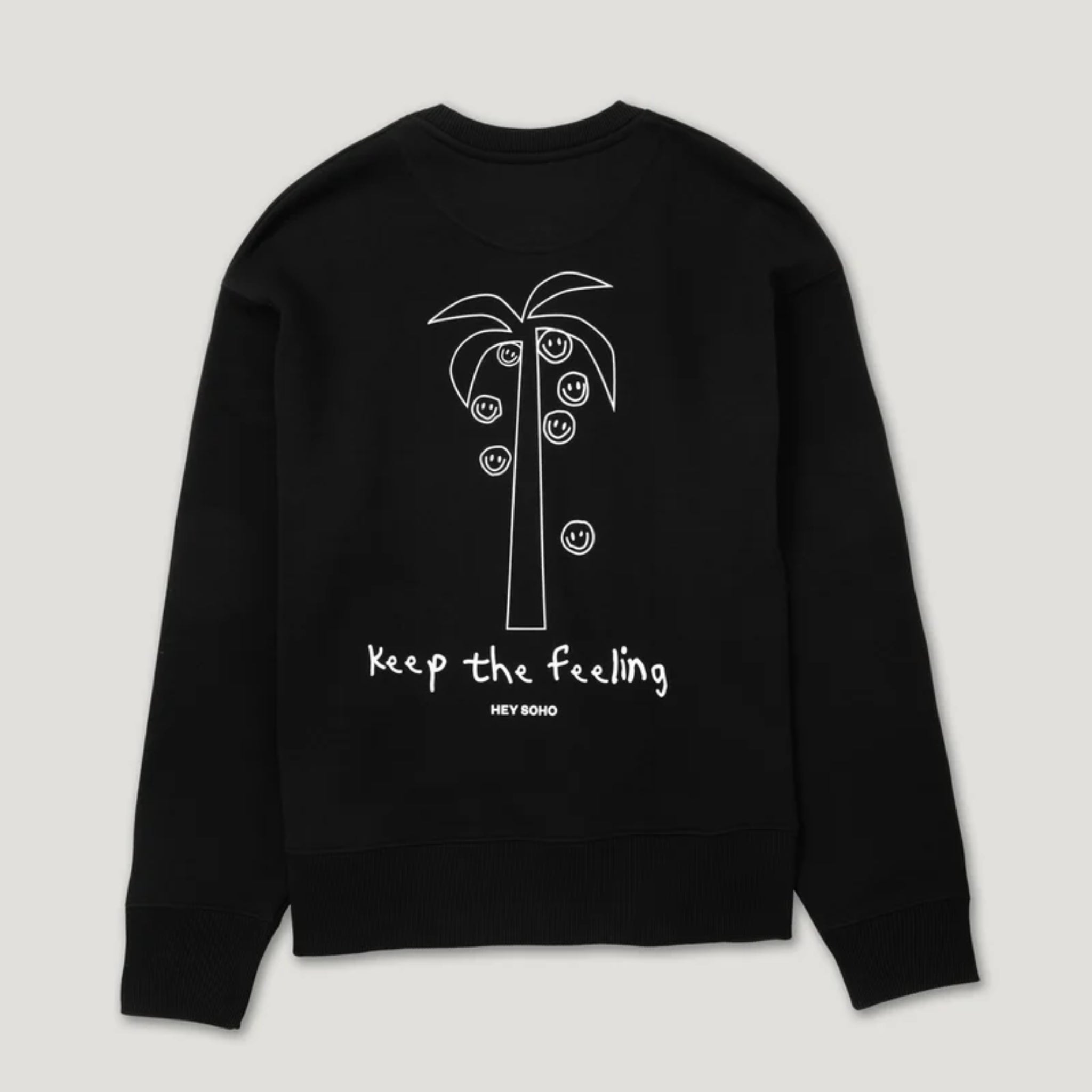 hey soho Sweater "Keep the feeling" Schwarz