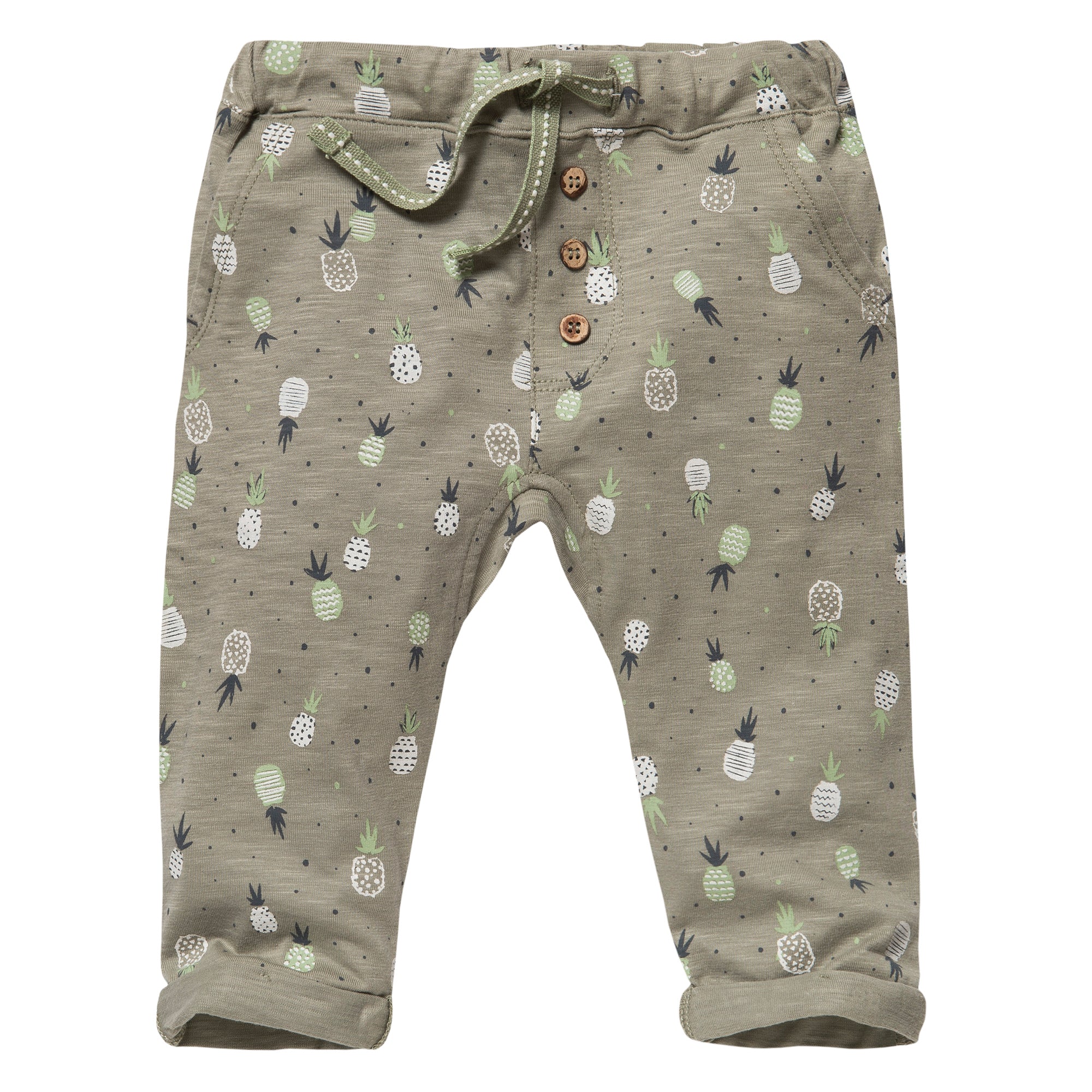 People Wear Organic Hose GOTS Khaki, Aop Ananas