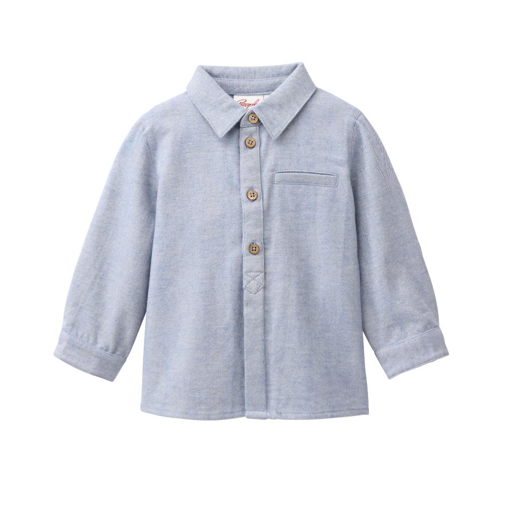 People Wear Organic Flanell-Hemd GOTS Blaugrau Mélange