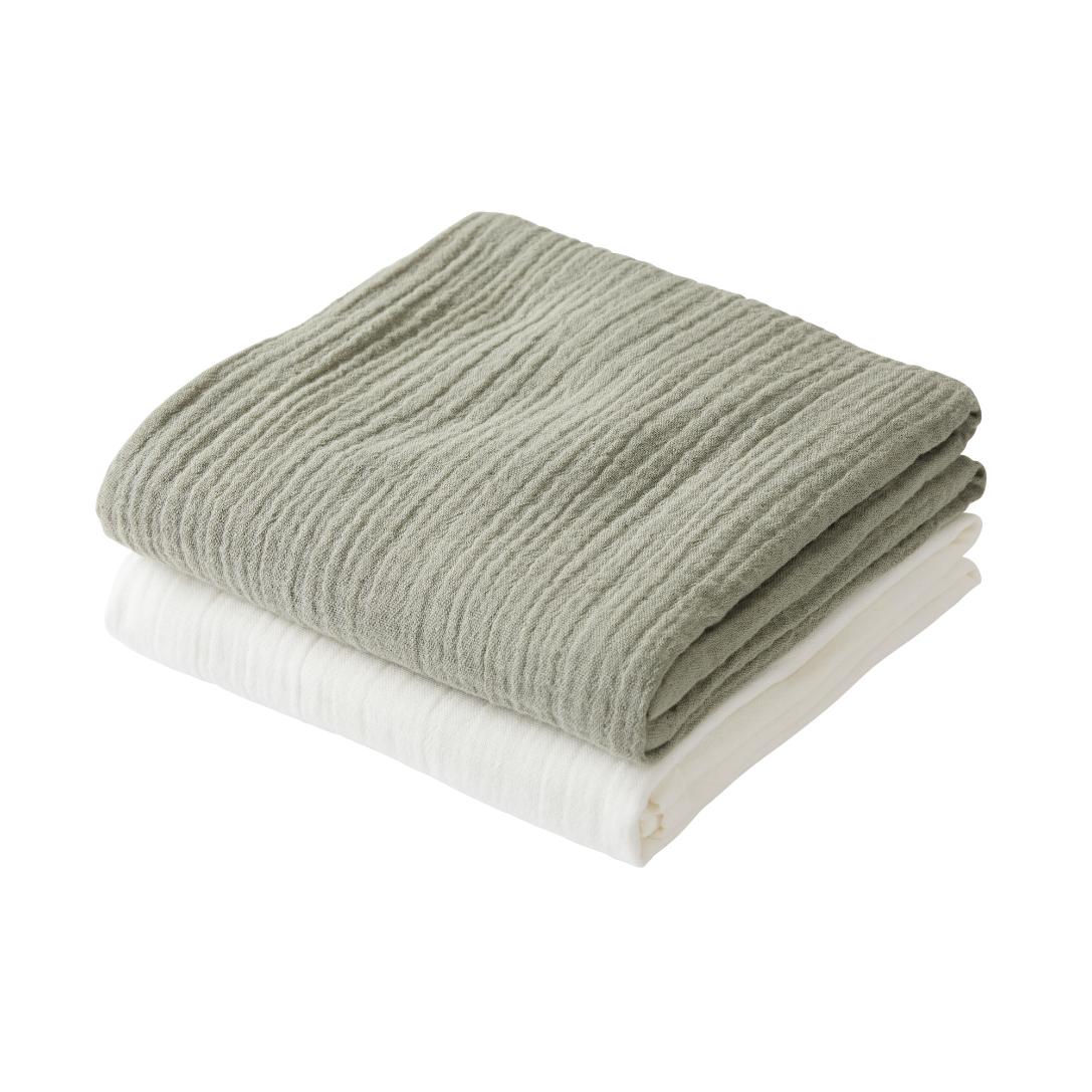 People Wear Organic Mulltuch GOTS - 2er Pack One Size Khaki Mix