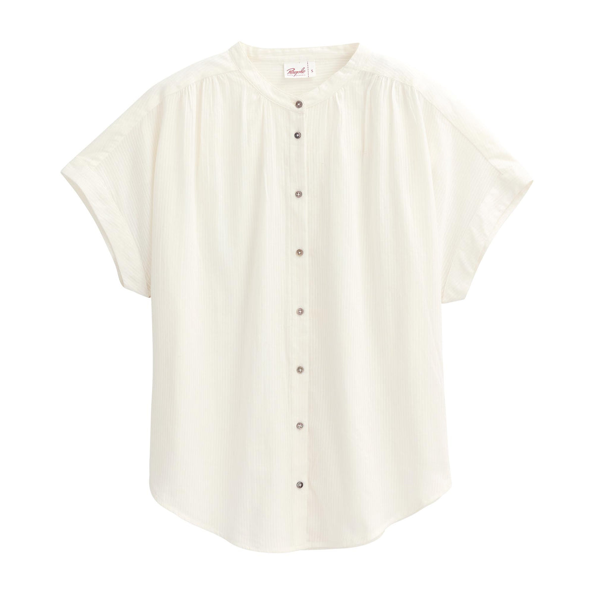 People Wear Organic Kurzarm-Bluse GOTS Weiß