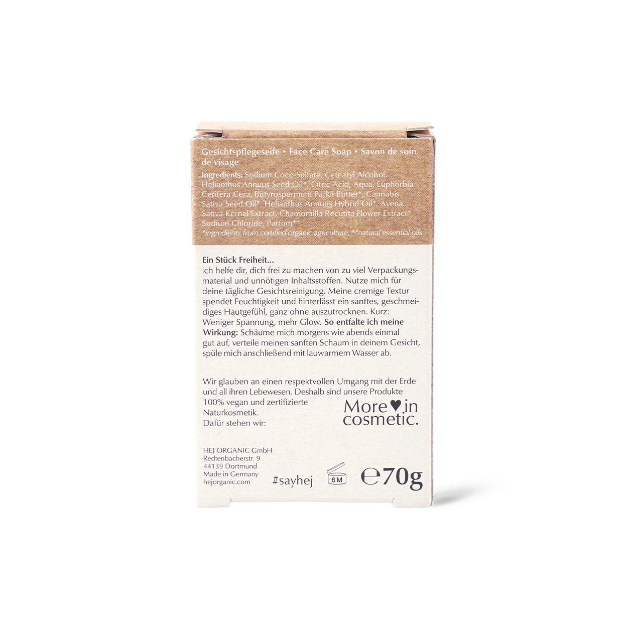 HEJ ORGANIC Sensitive Gesichtspflegeseife