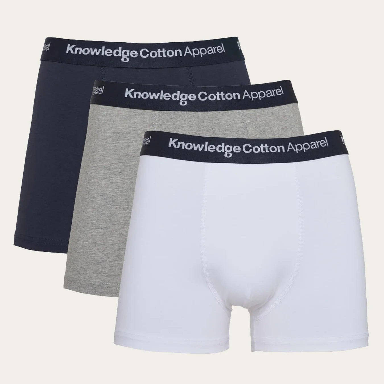 KnowledgeCotton Apparel 3er Pack Boxershorts Blau Grau Weiß