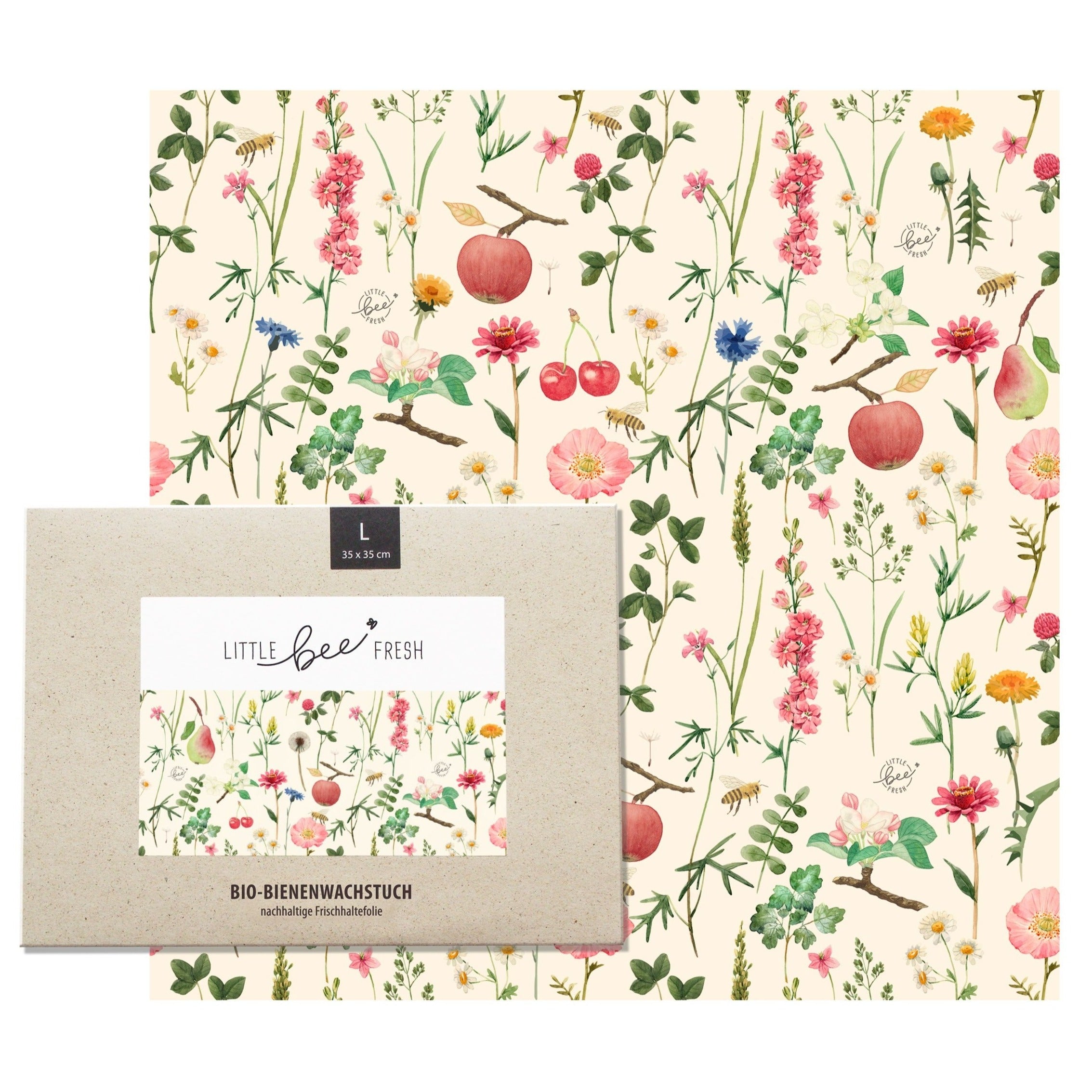 Naturalou Bio-Bienenwachstuch von Little Bee Fresh L Streuobstwiese