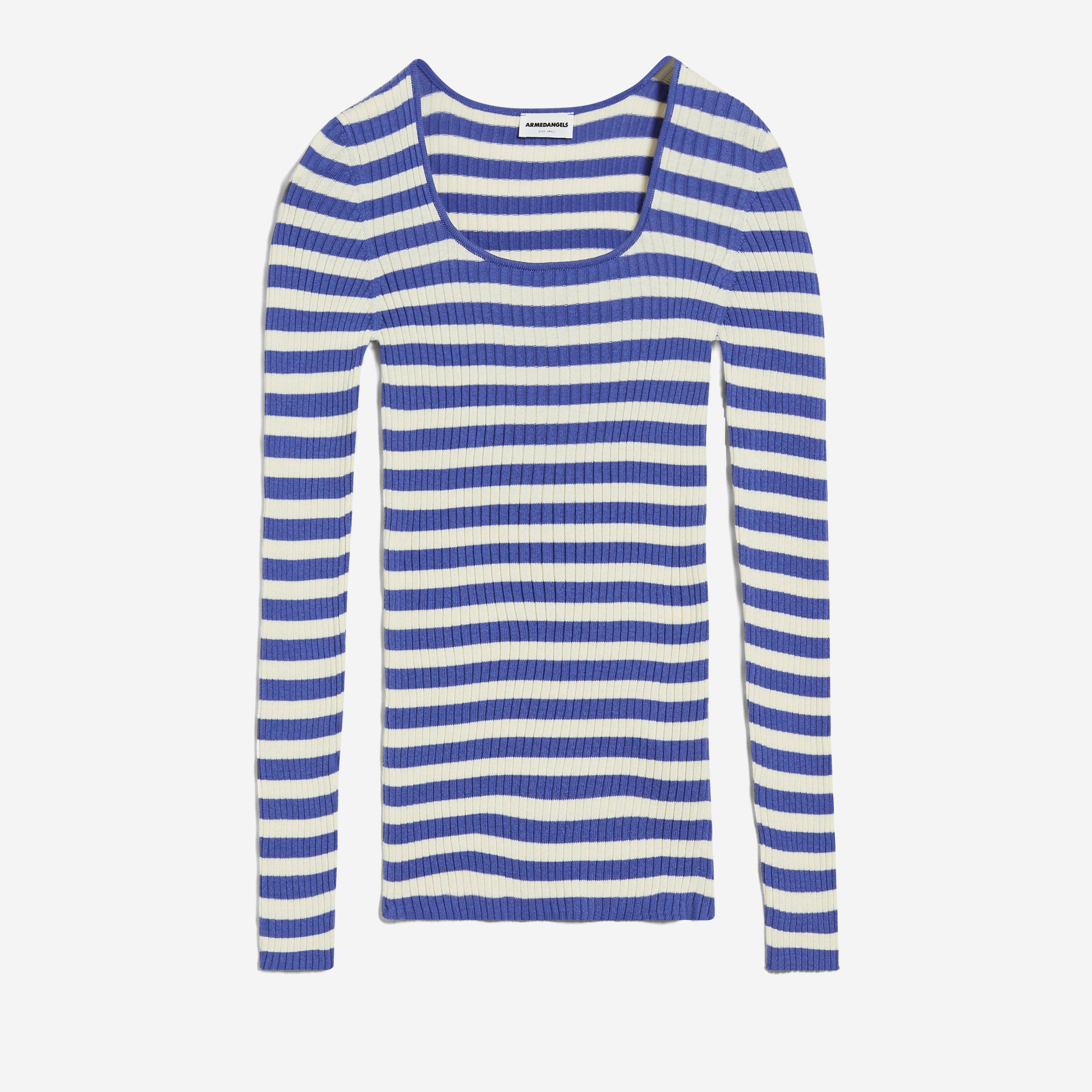ARMEDANGELS Pullover "ALAANIA CREWNECK STRIPE" Vibrant Violet