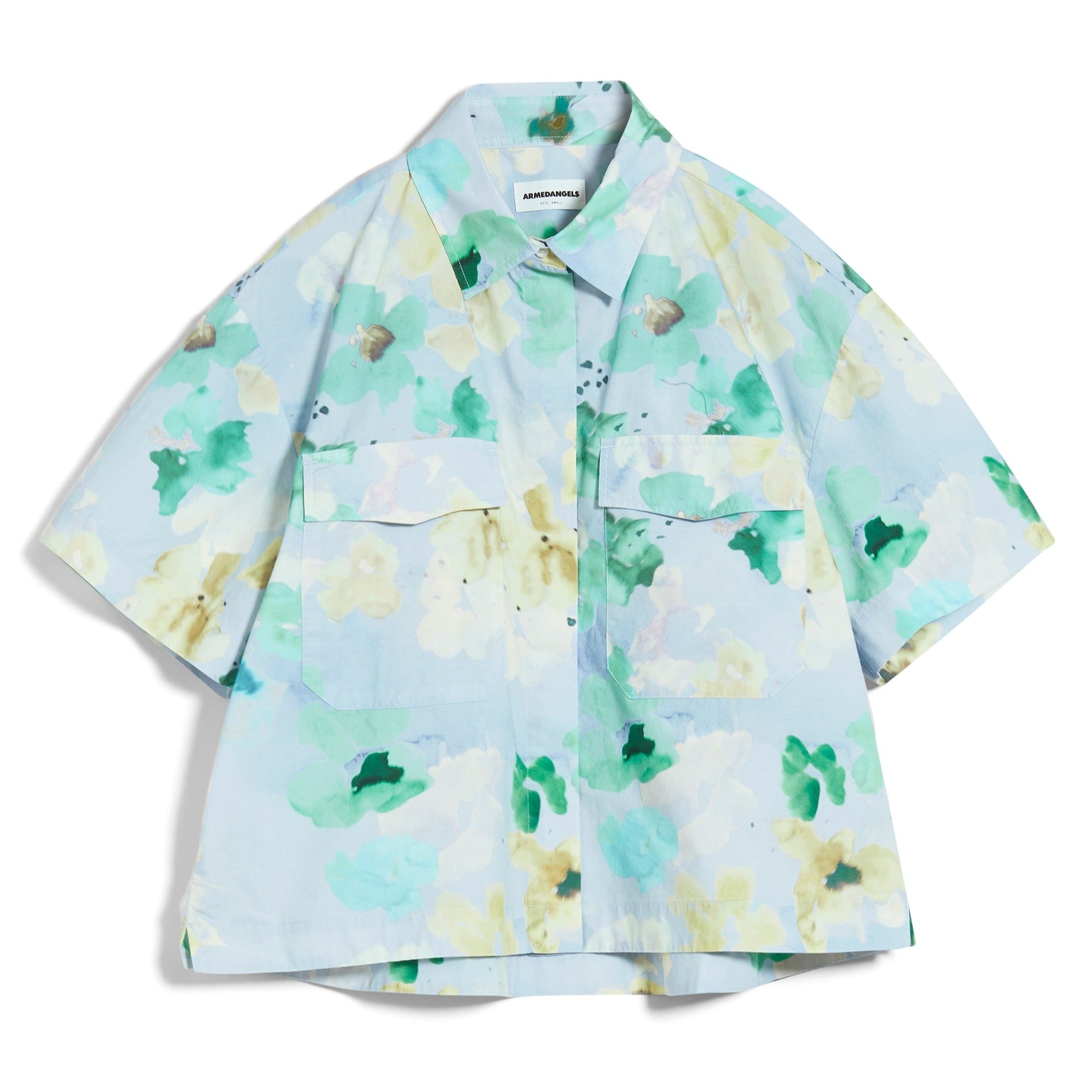 ARMEDANGELS Bluse "ELIANAA AQUA FLORAL" Morning Sky