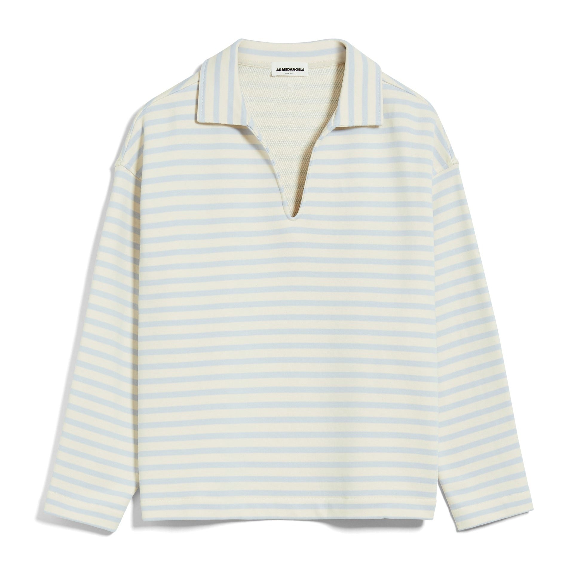 ARMEDANGELS Sweatshirt "NAIRAA STRIPE" Morning Sky-Undyed