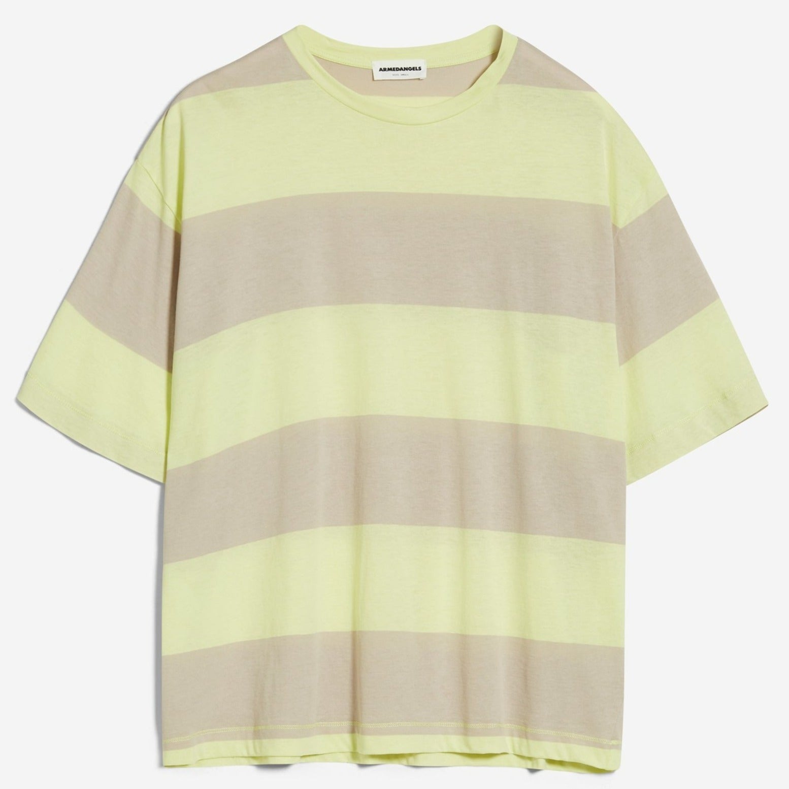 ARMEDANGELS T-Shirt "SAIKAA BOLD STRIPES" Light Lime-Light Desert