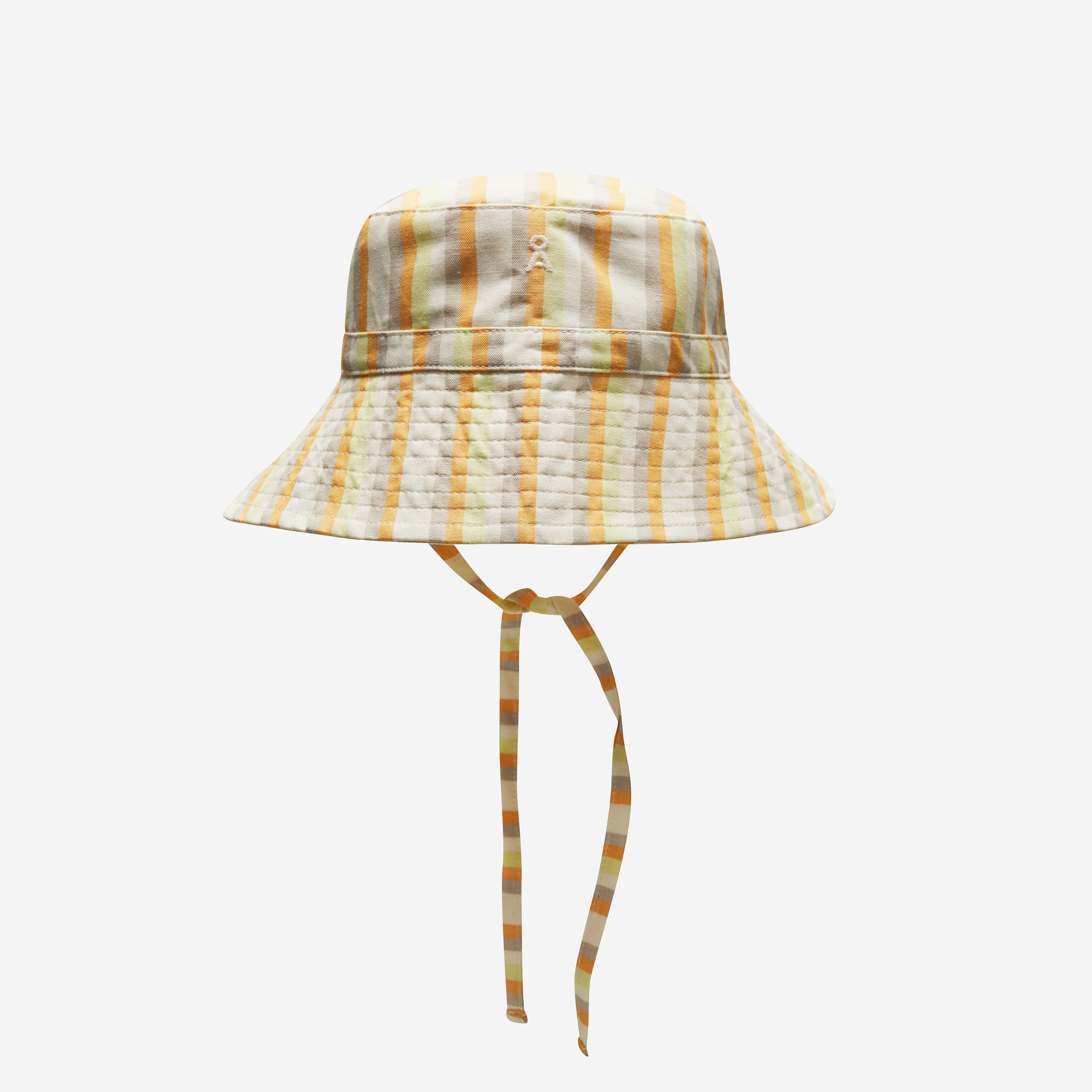 ARMEDANGELS Bucket Mütze "HAALEY STRIPED LINO" One Size Off White-Mangorange