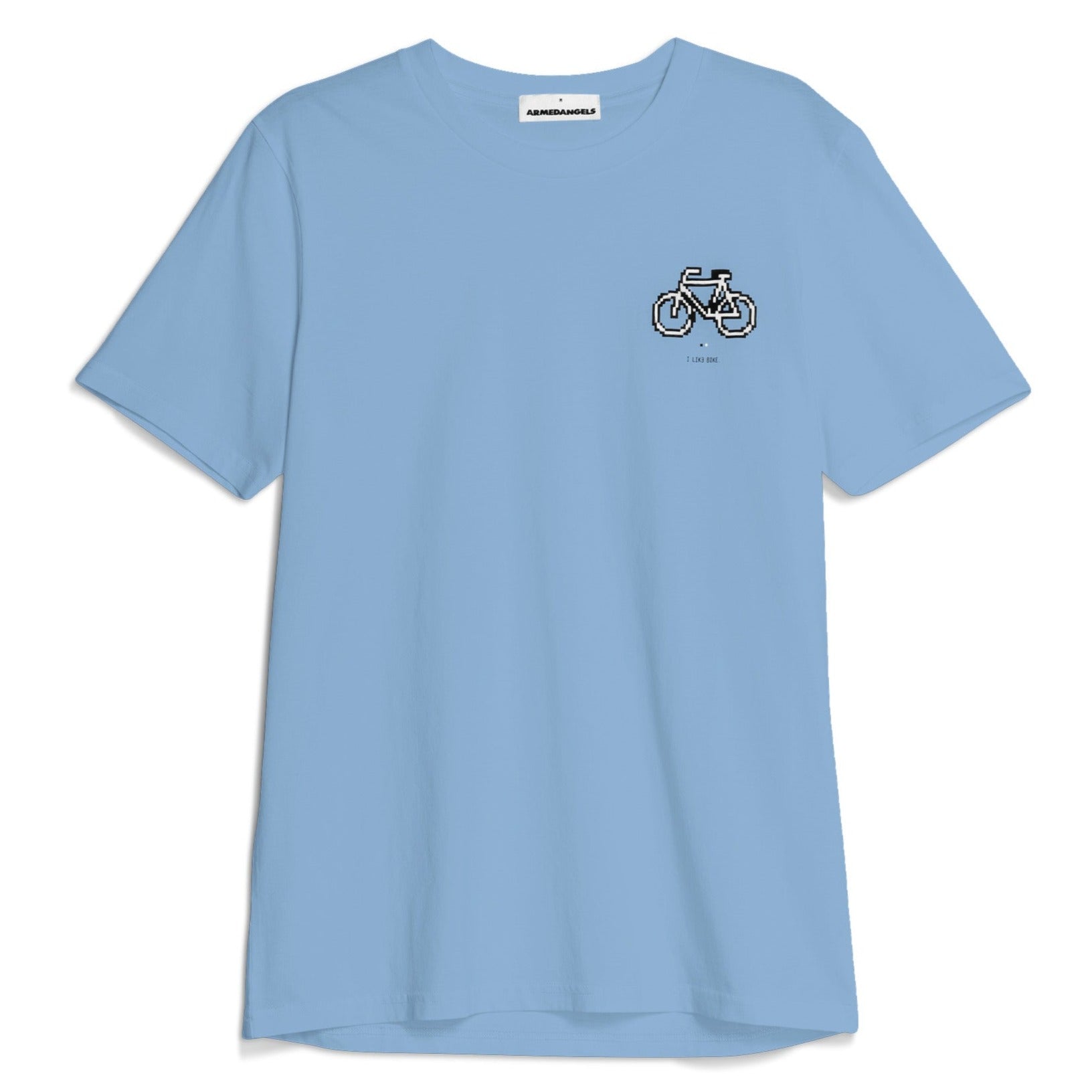 ARMEDANGELS T-Shirt "JAAMES I LIKE BIKE" Iceberg Blue