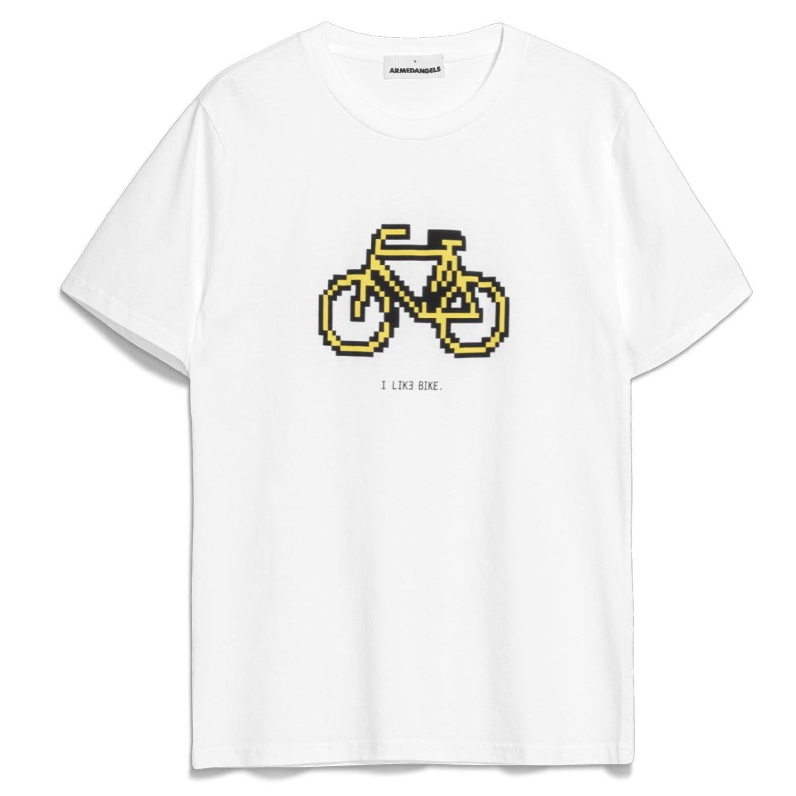 ARMEDANGELS T-Shirt "JAAMES PIXXEL BIKE" L White