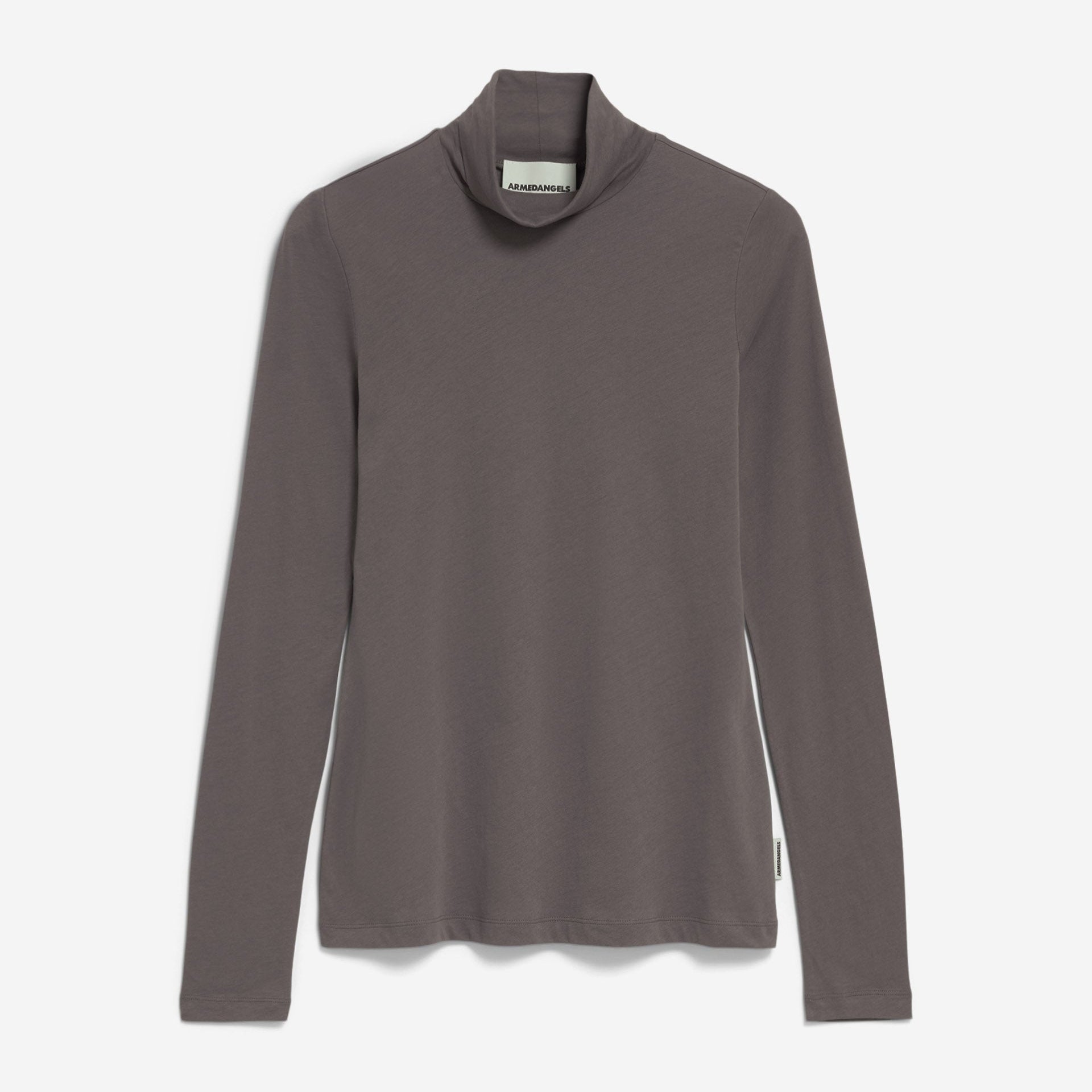 ARMEDANGELS Damen Casual Jersey Shirt Longsleeve "GRAZILIAA WOOL BLEND" Iron Cast