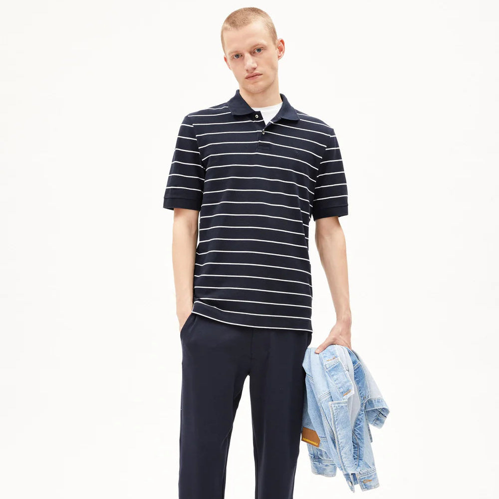 ARMEDANGELS Men Casual Jersey Shirt Polo "MAARIO STRIPES"