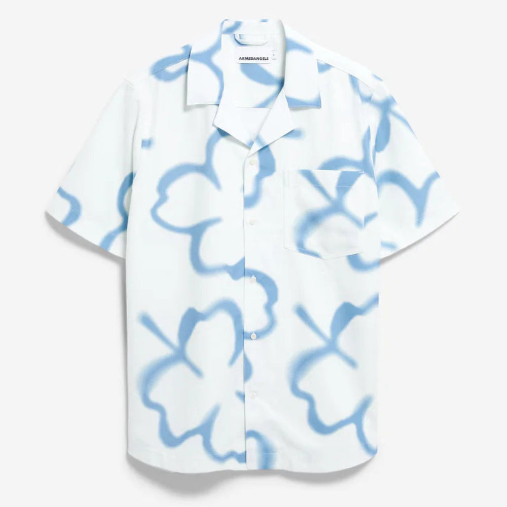 ARMEDANGELS Men Casual Hemd kurzarm "LOVAAR CLOVER" Undyed-Pigment Blue