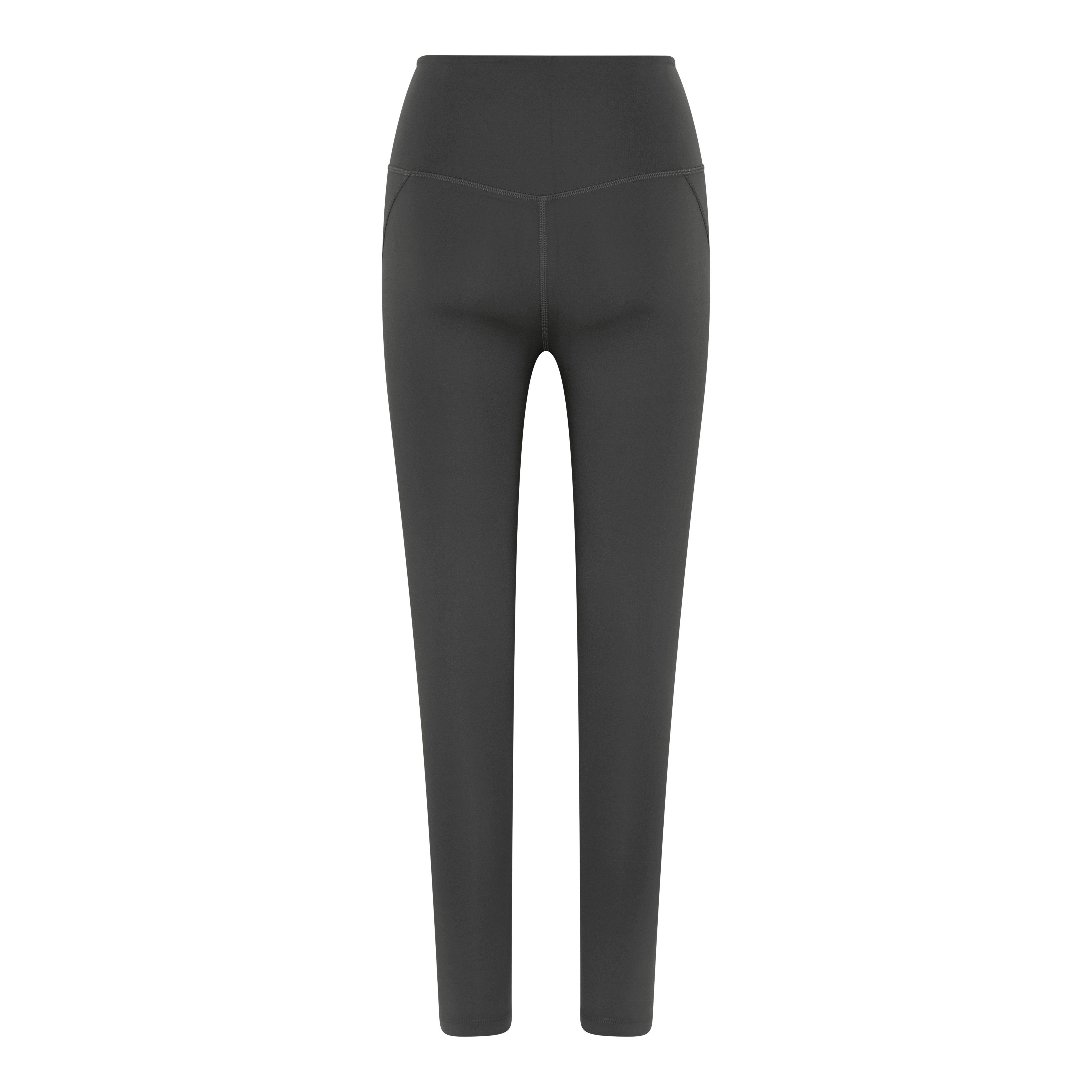 Schwarze, hoch taillierte Sportleggings mit einfachem Design.