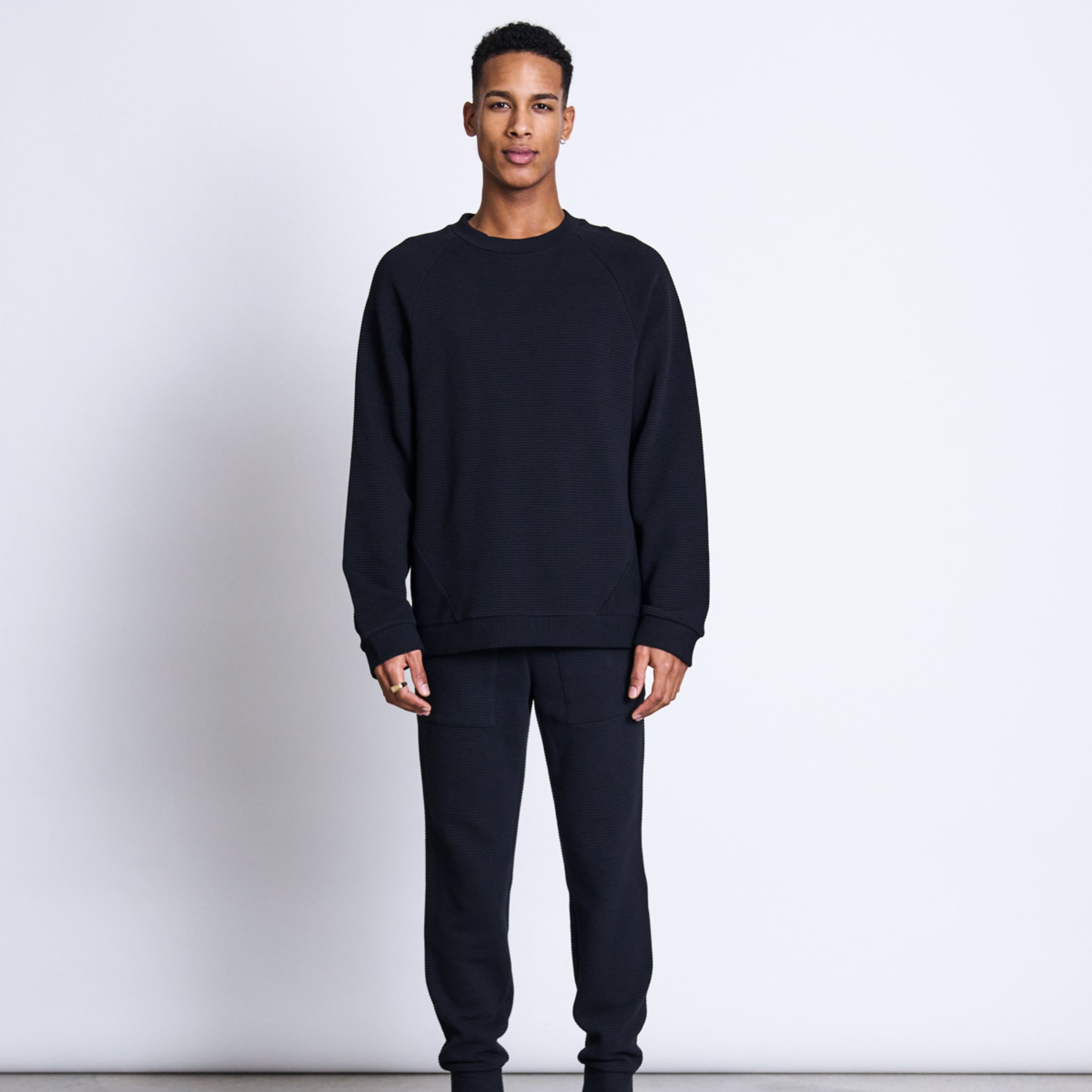 JAN N JUNE Sweatshirt "TOULON" Rib Black