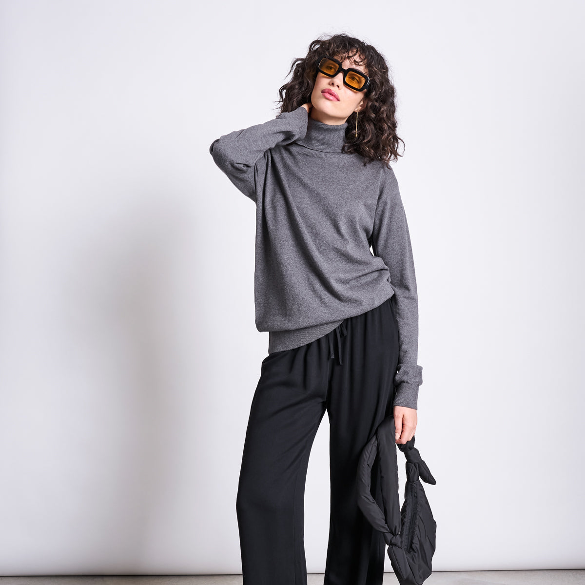 JAN N JUNE Turtleneck Jumper "THAMES" Dark Grey