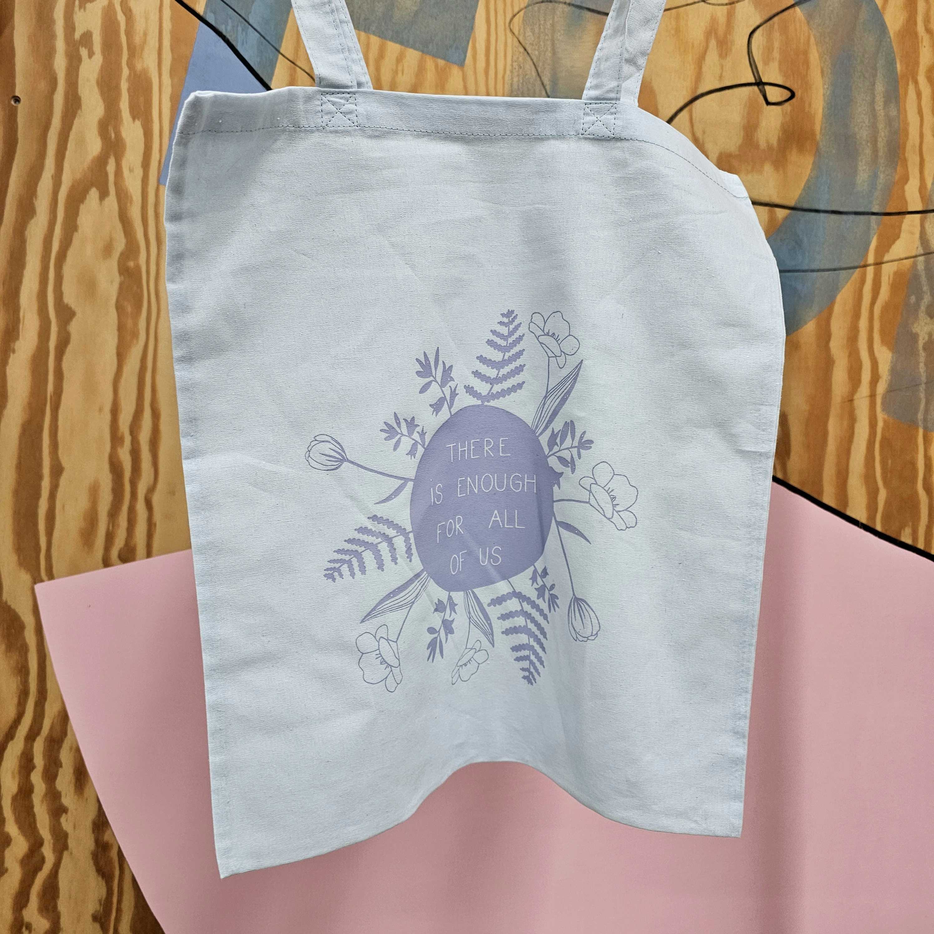 wonder of today Stofftasche Blumen (pastellblau) Groß (36 x 41 cm)