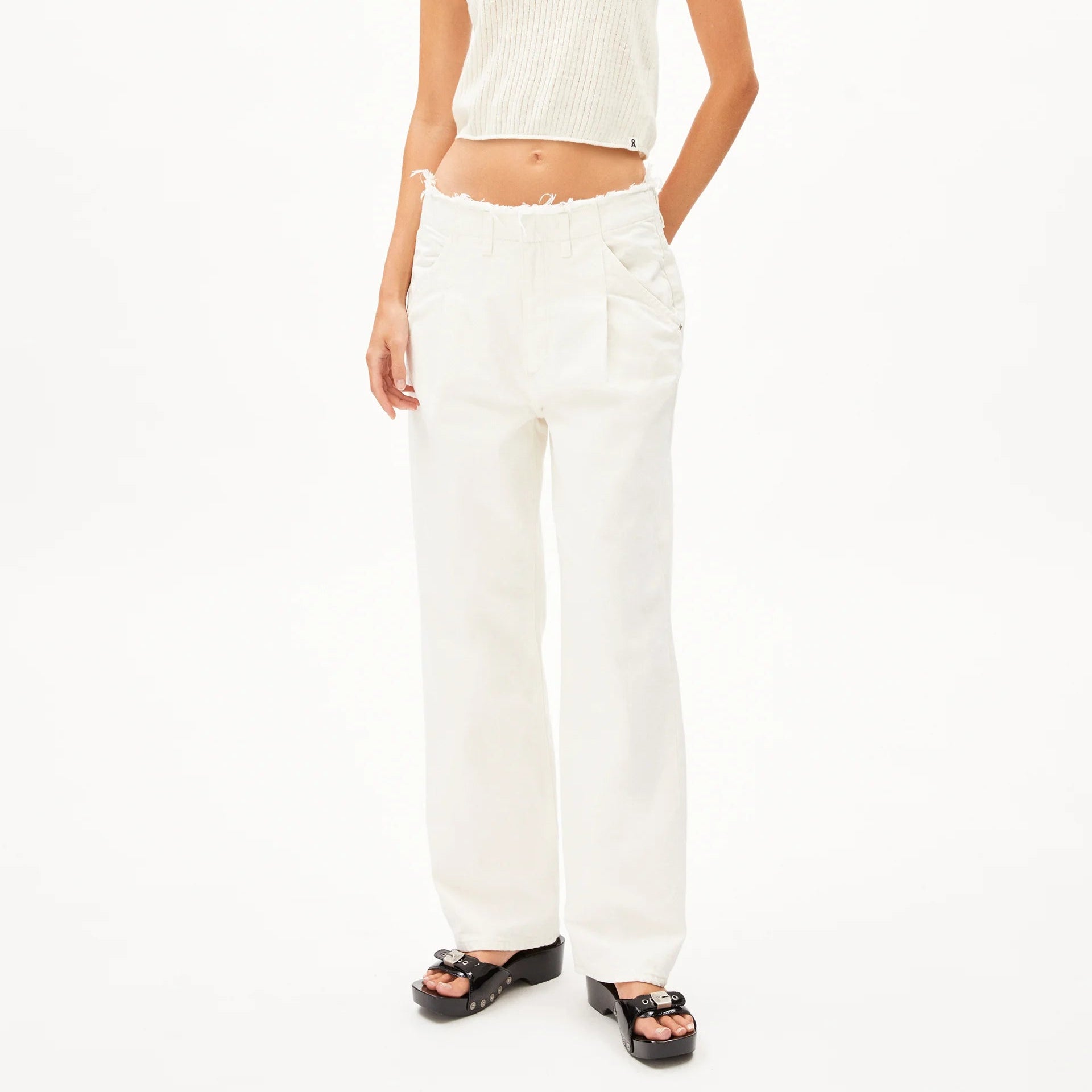 ARMEDANGELS Damen Baggy Fit Jeans "HAAYI DETAIL" White 32 32
