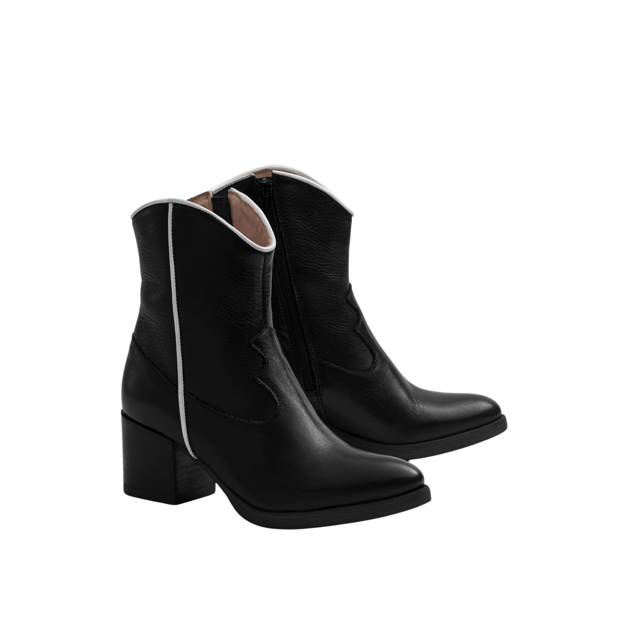 ADDITION Stiefel "Western" Black White
