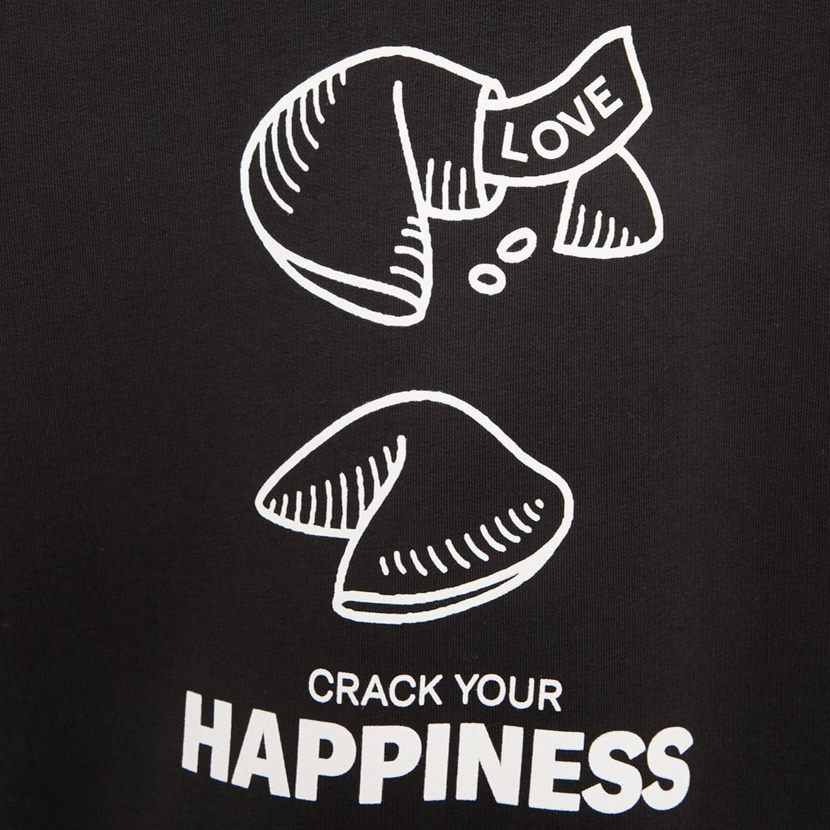 hey soho T-Shirt "Crack Your Happiness" Schwarz
