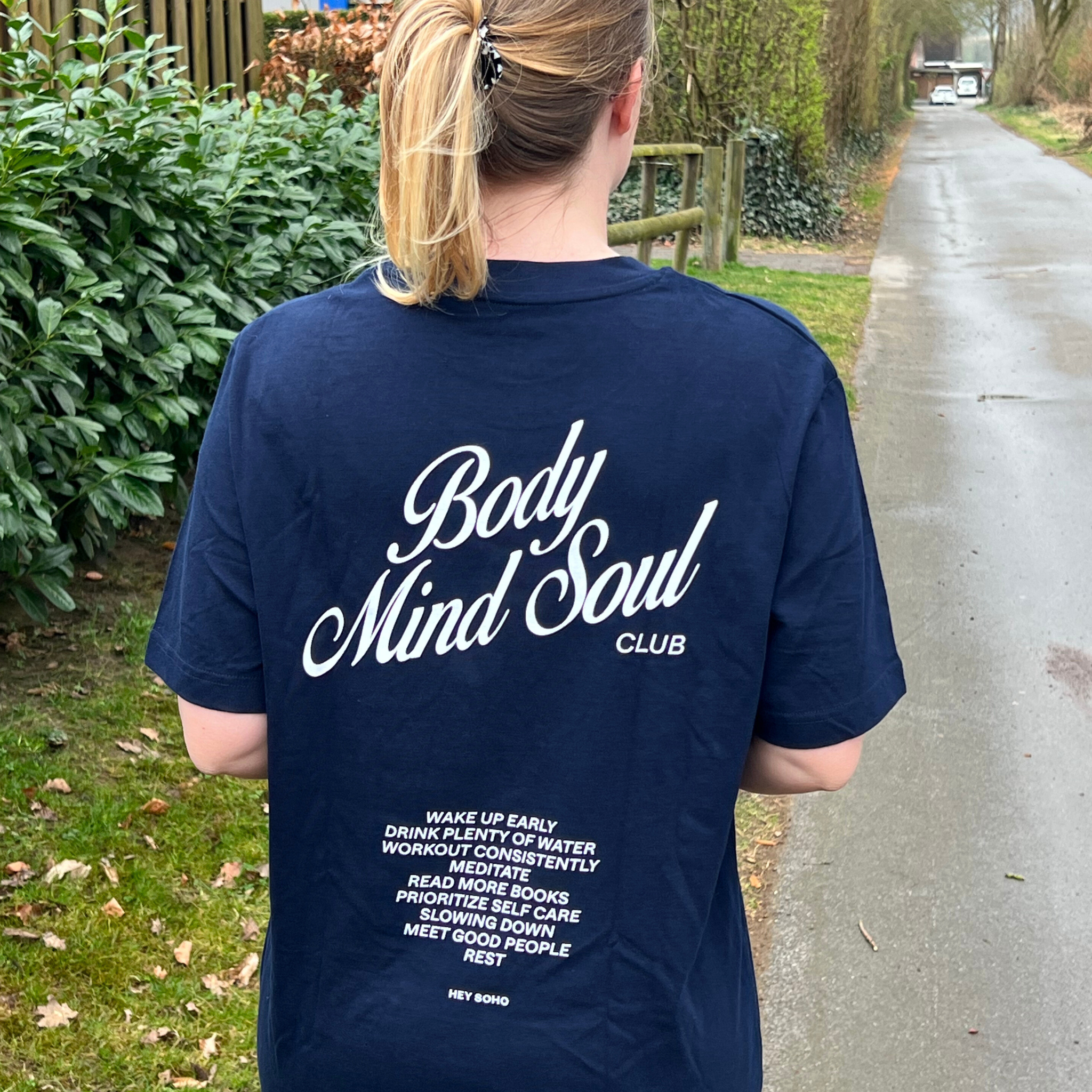 hey soho T-Shirt "BODY MIND SOUL" Navy