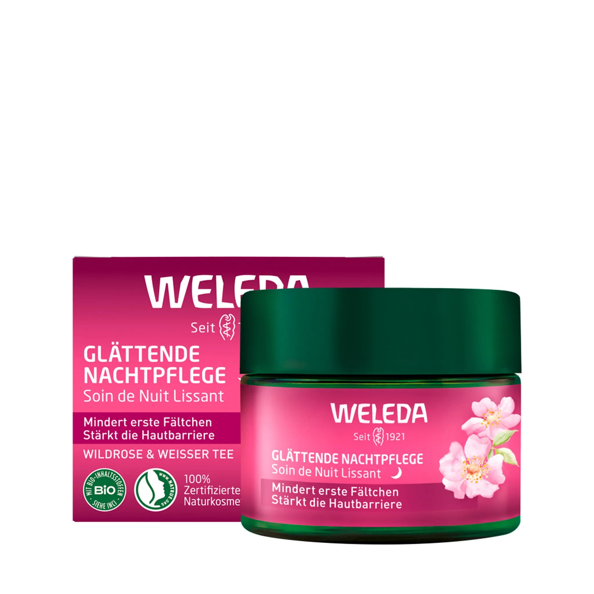 Glättende Nachtpflege Wildrose & Weißer Tee 40 g