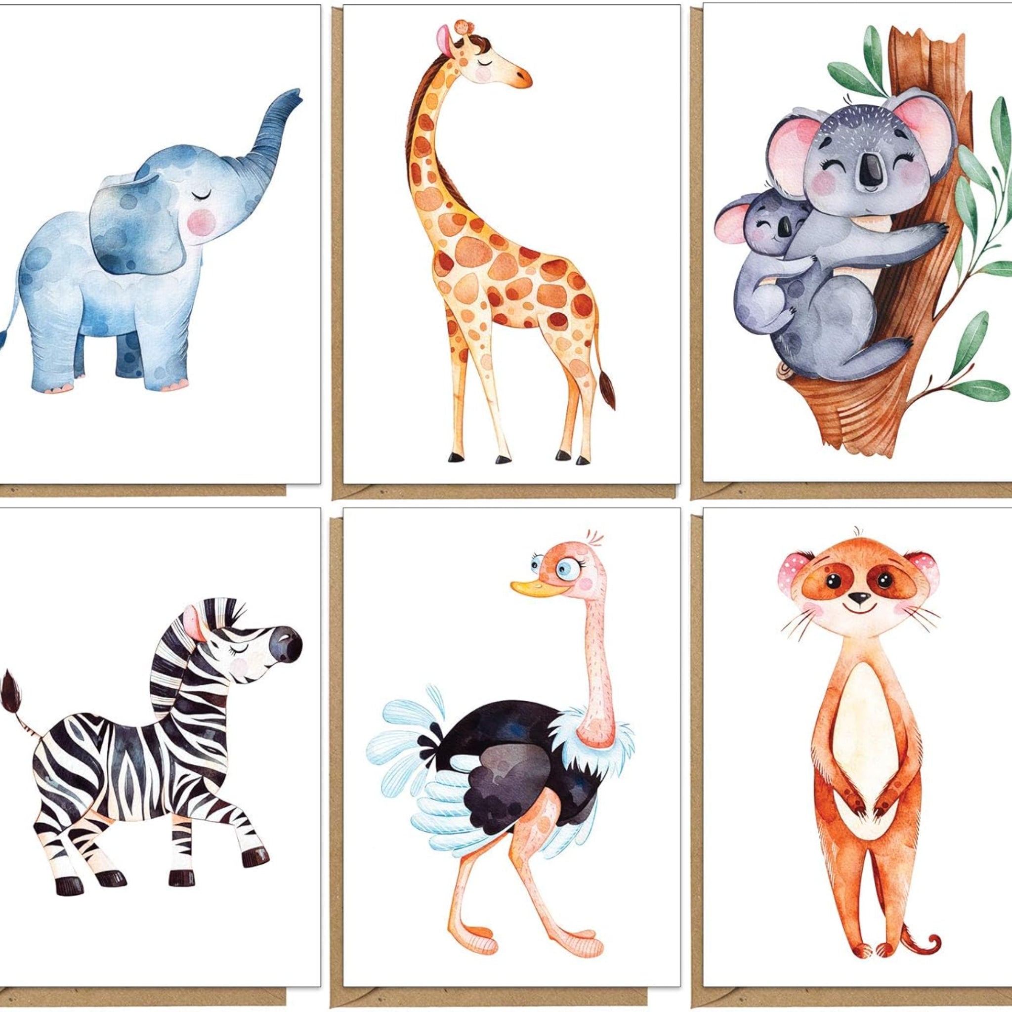 Growl Monster Cards Grußkarten mit Tiermotiven A6
