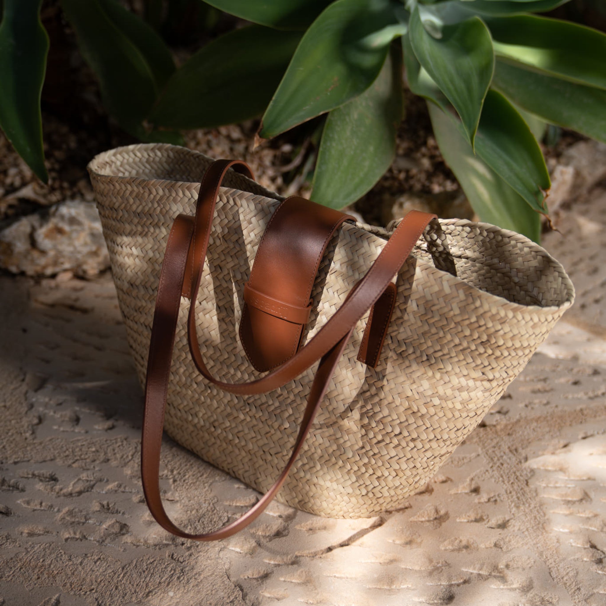 Espadrij l´originale Korb "PALMBASKET LUXE BOUCLE" One Size Cognac
