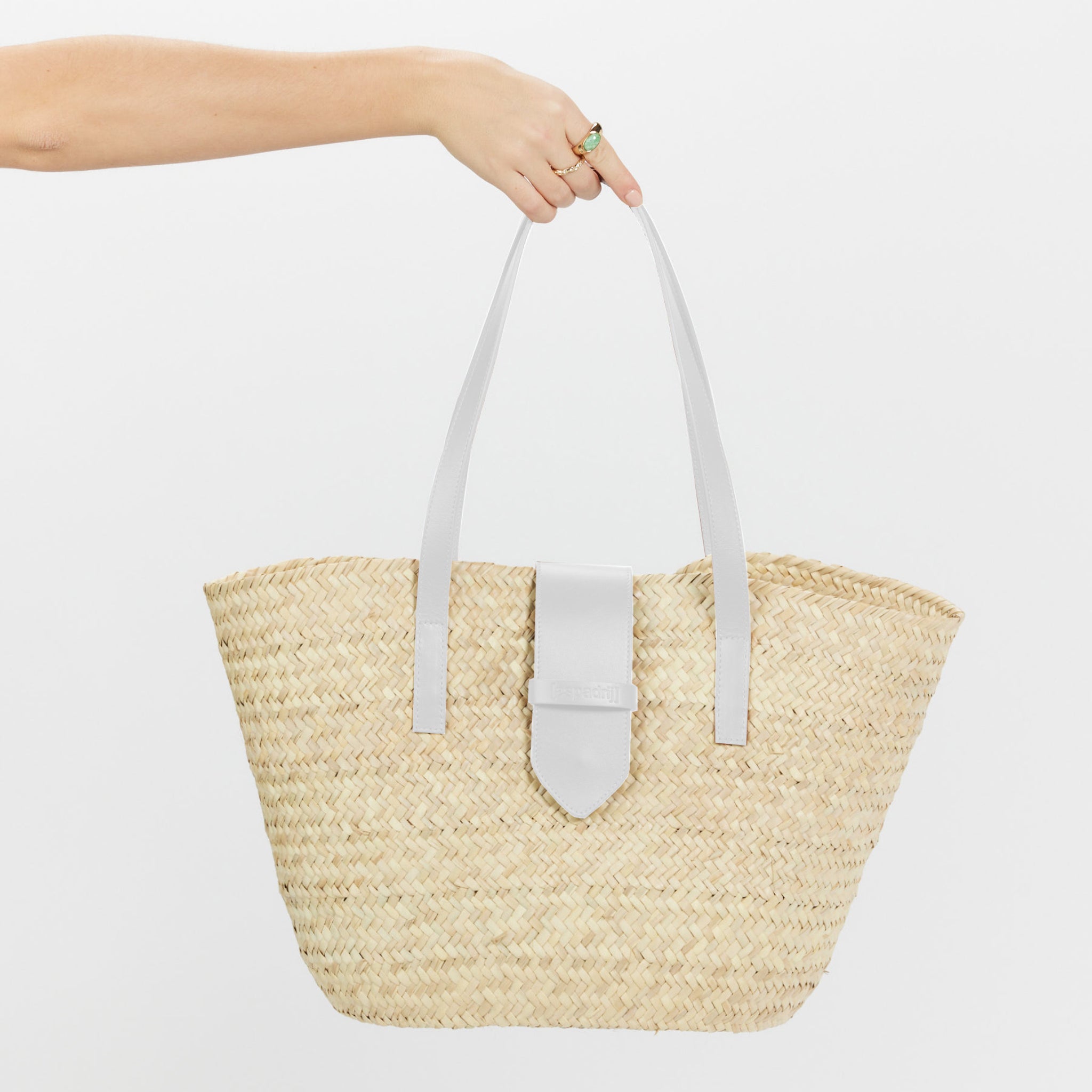 Espadrij l´originale Korb "PALMBASKET LUXE BOUCLE" One Size Blanc