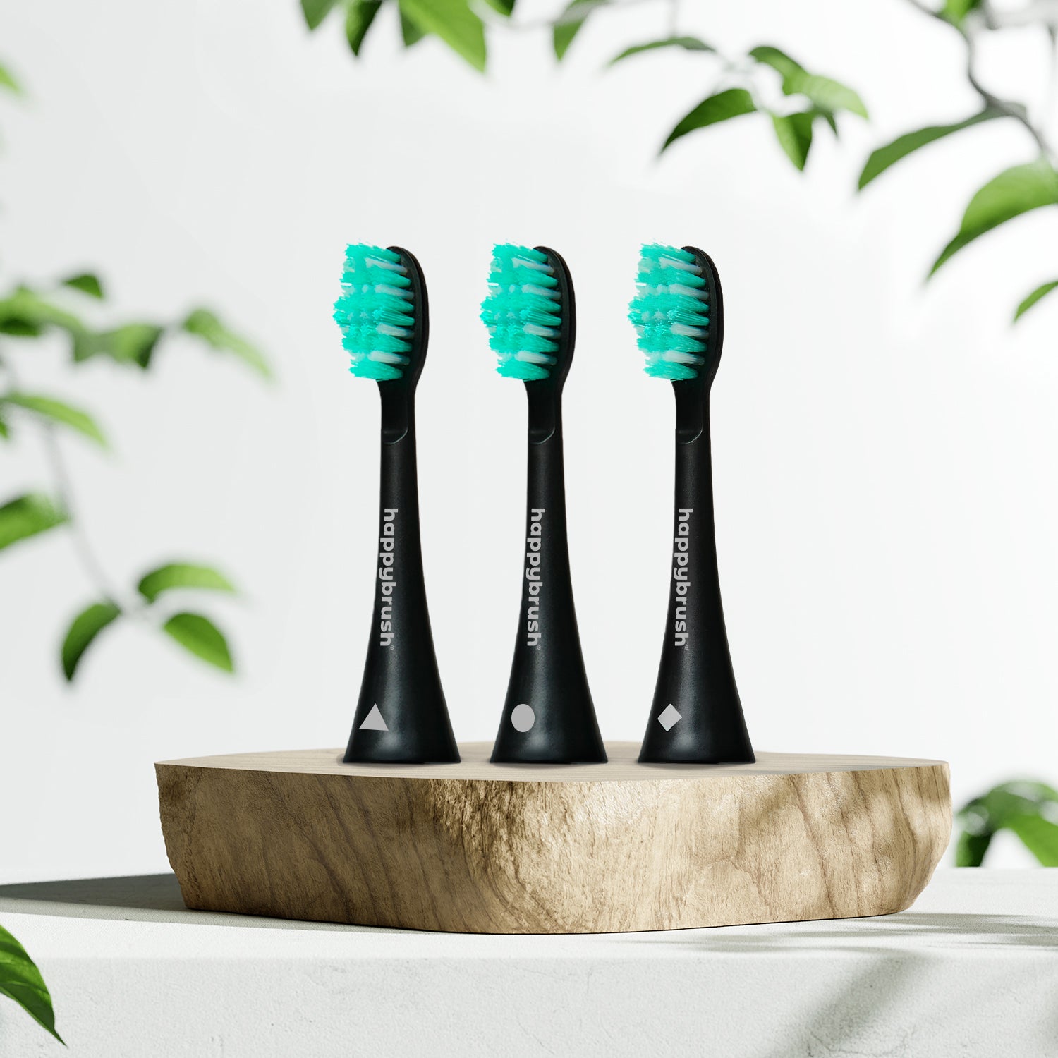 happybrush Eco-Aufsteckbürsten "Schall V3" 3er Set