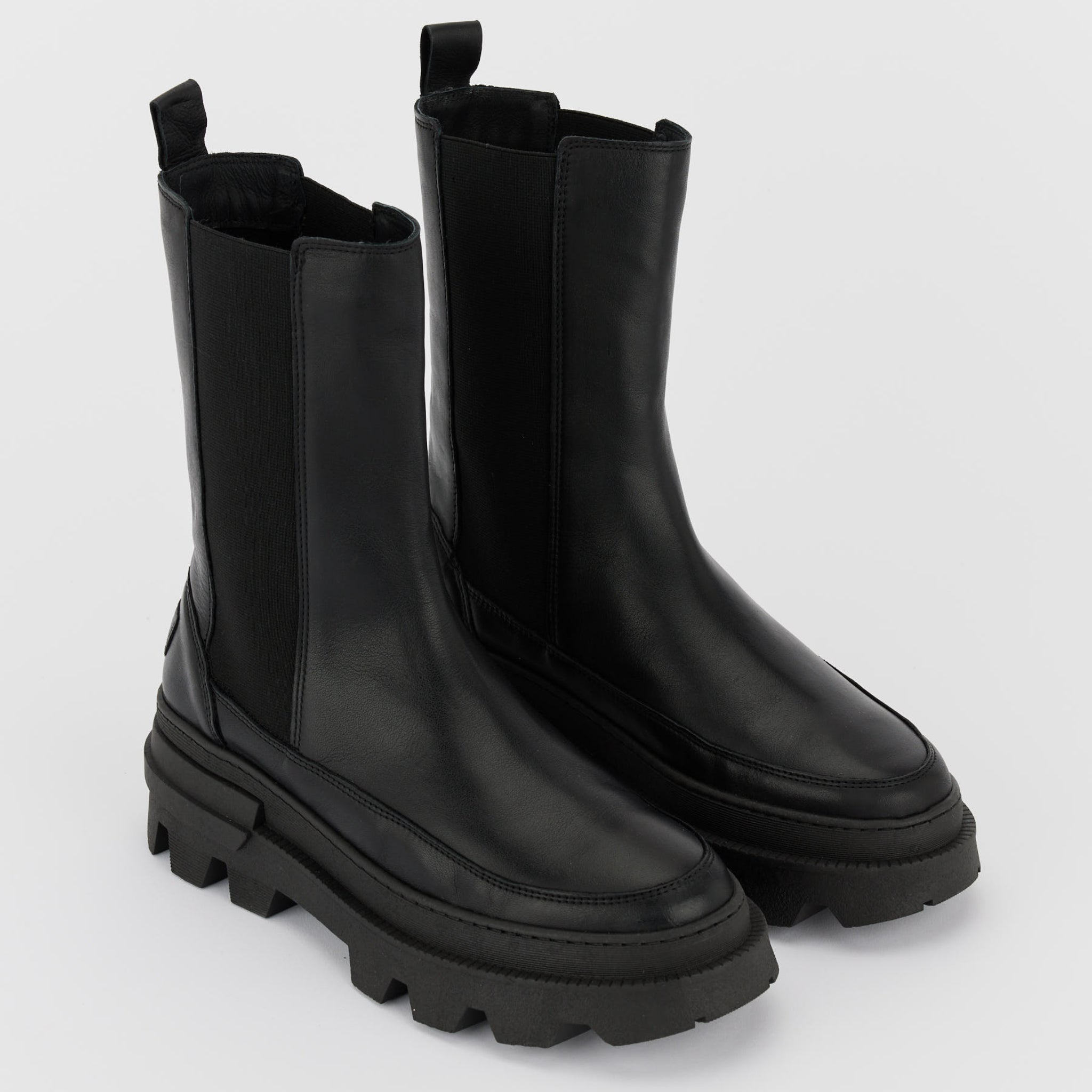 Espadrij l´originale "Chelsea Mid Boot Leather" Noir