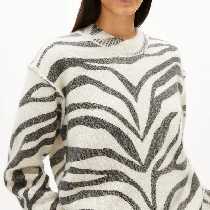 ARMEDANGELS Strick Pullover "BALBAA PREMIUM ZEBRARAA"