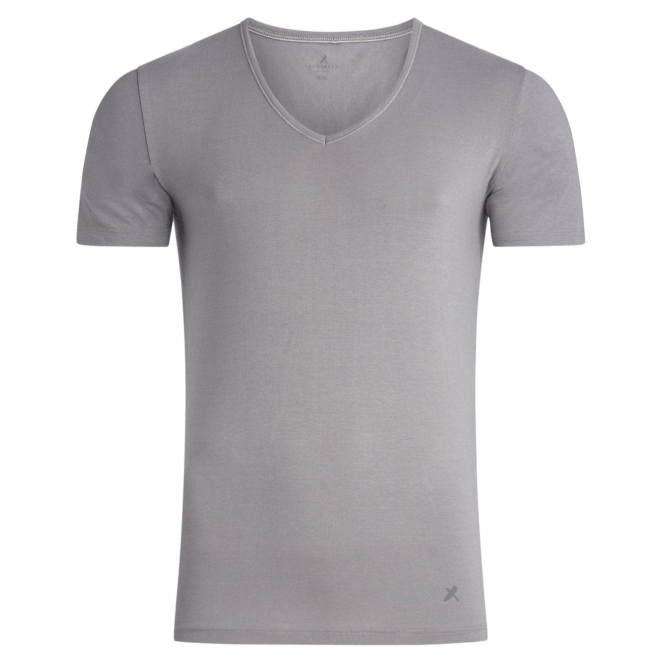 Contraer V-Ausschnitt T-Shirt kurzarm Frostgrau