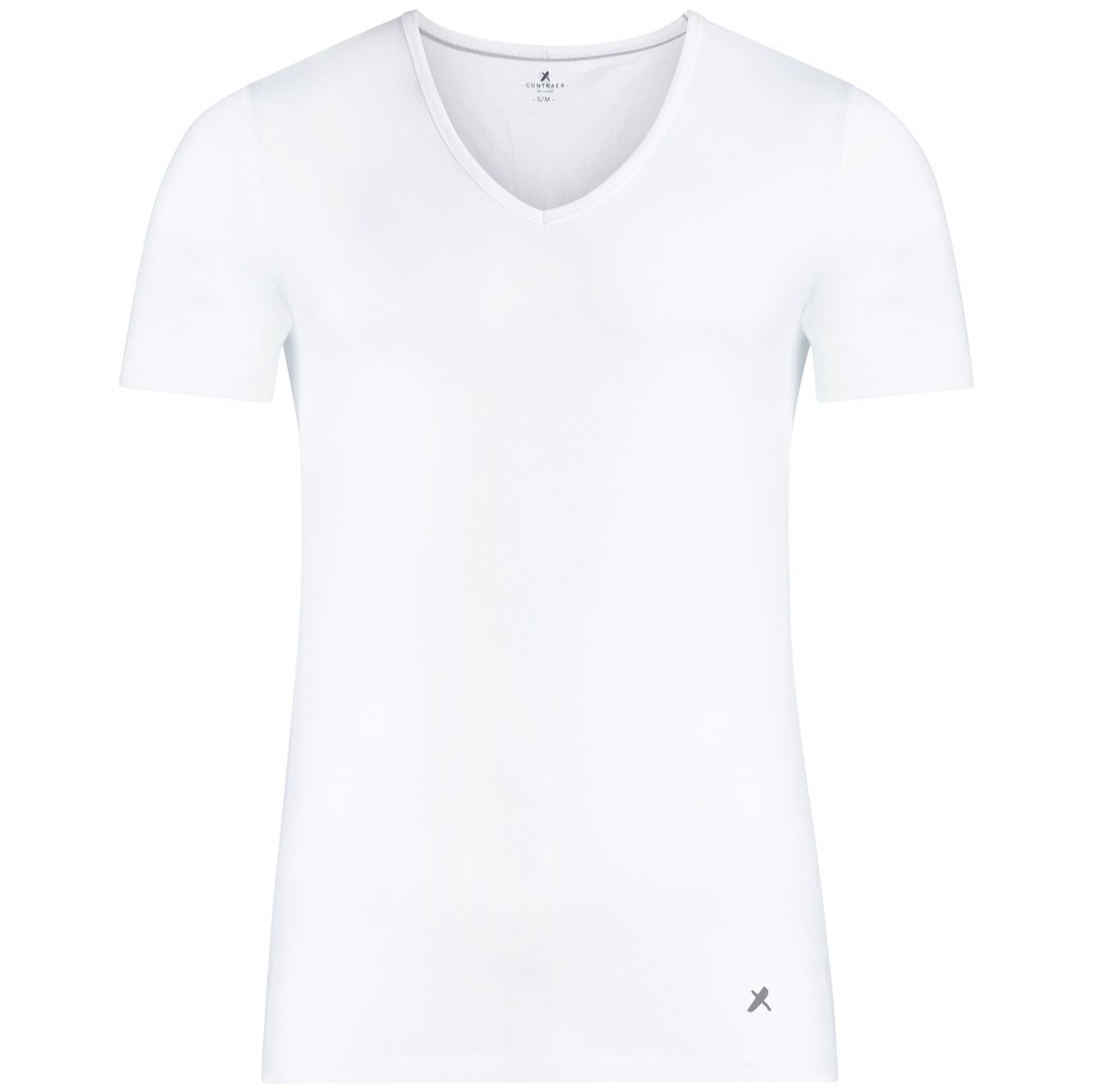Contraer V-Ausschnitt T-Shirt kurzarm Weiß