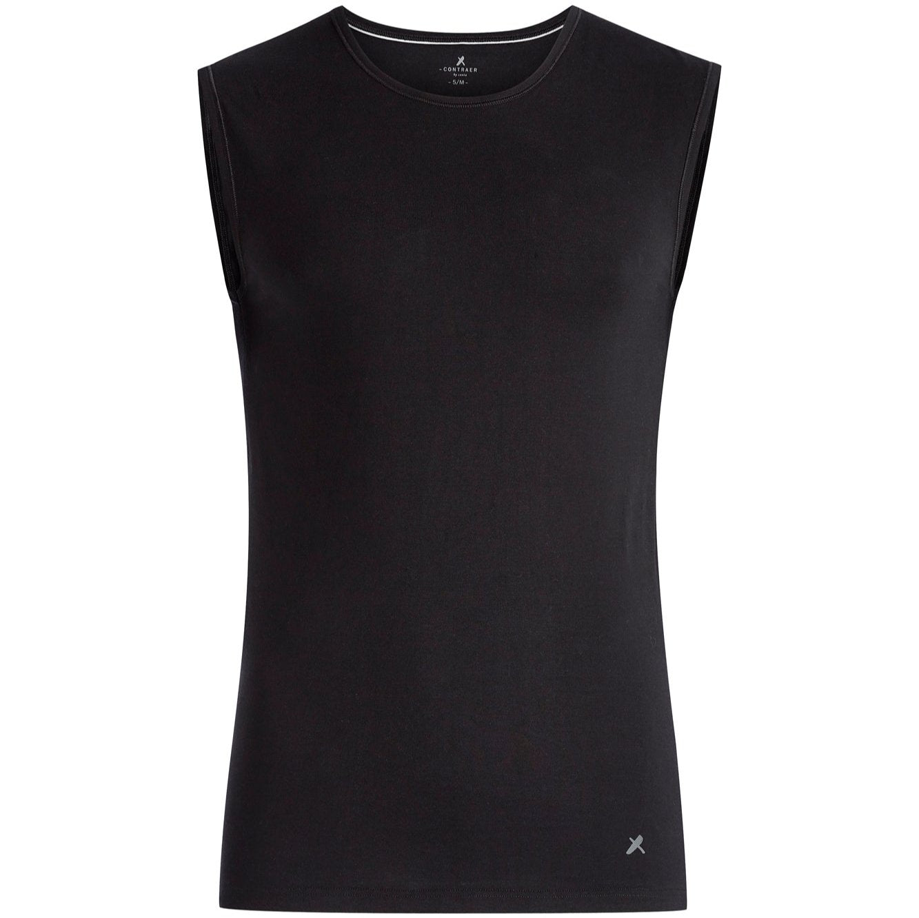Contraer Rundhals T-Shirt 1/4 Arm Schwarz