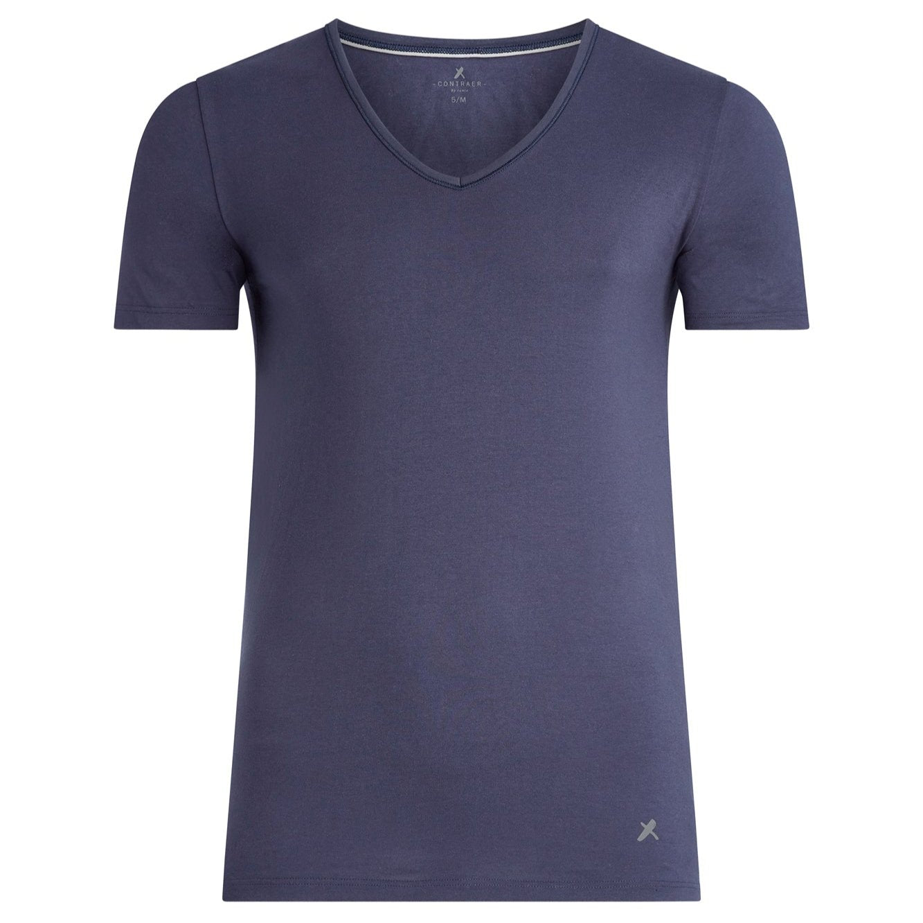 Contraer V-Ausschnitt T-Shirt kurzarm Mitternachtblau