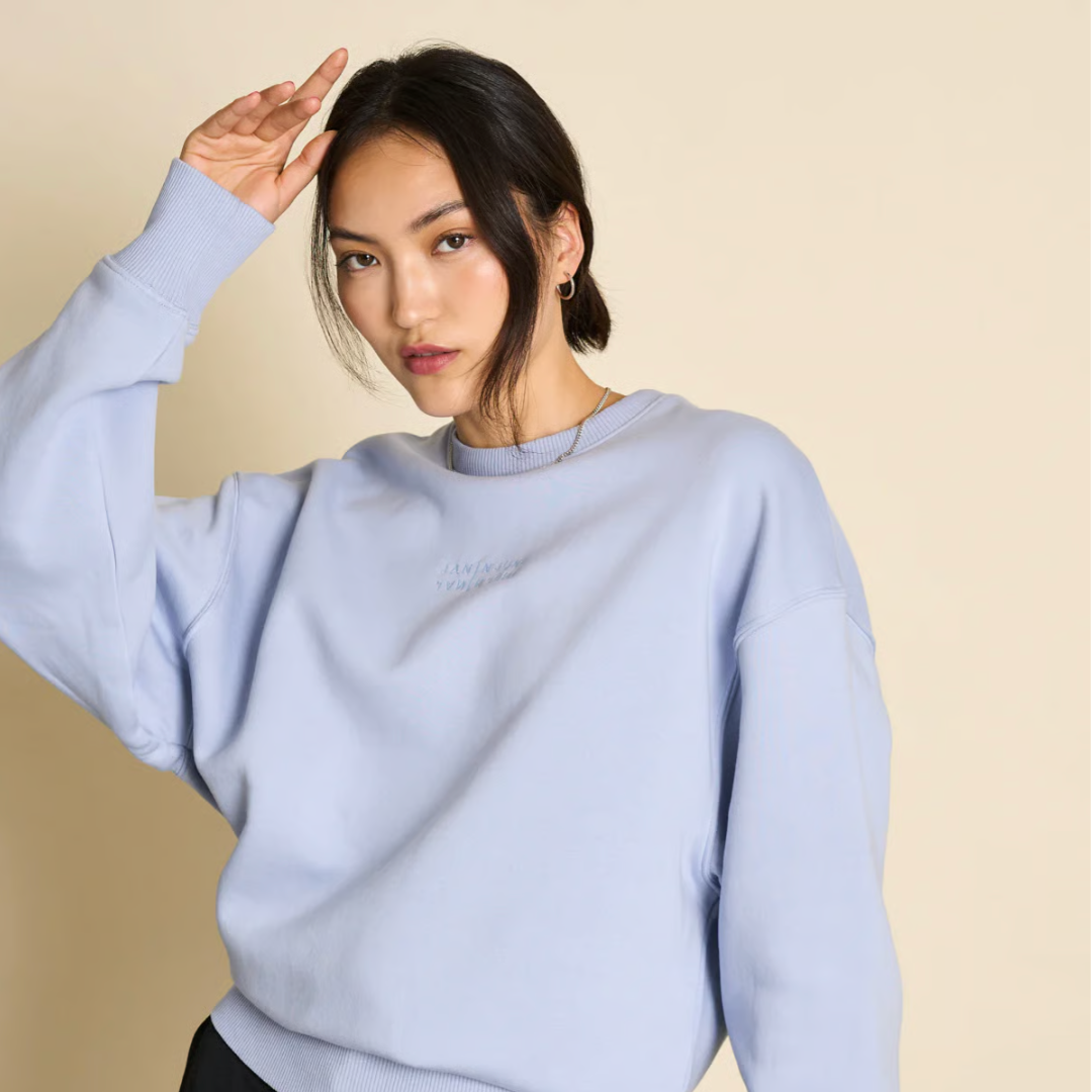 JAN N JUNE Sweatshirt "FEB mit Logo" Light Denim
