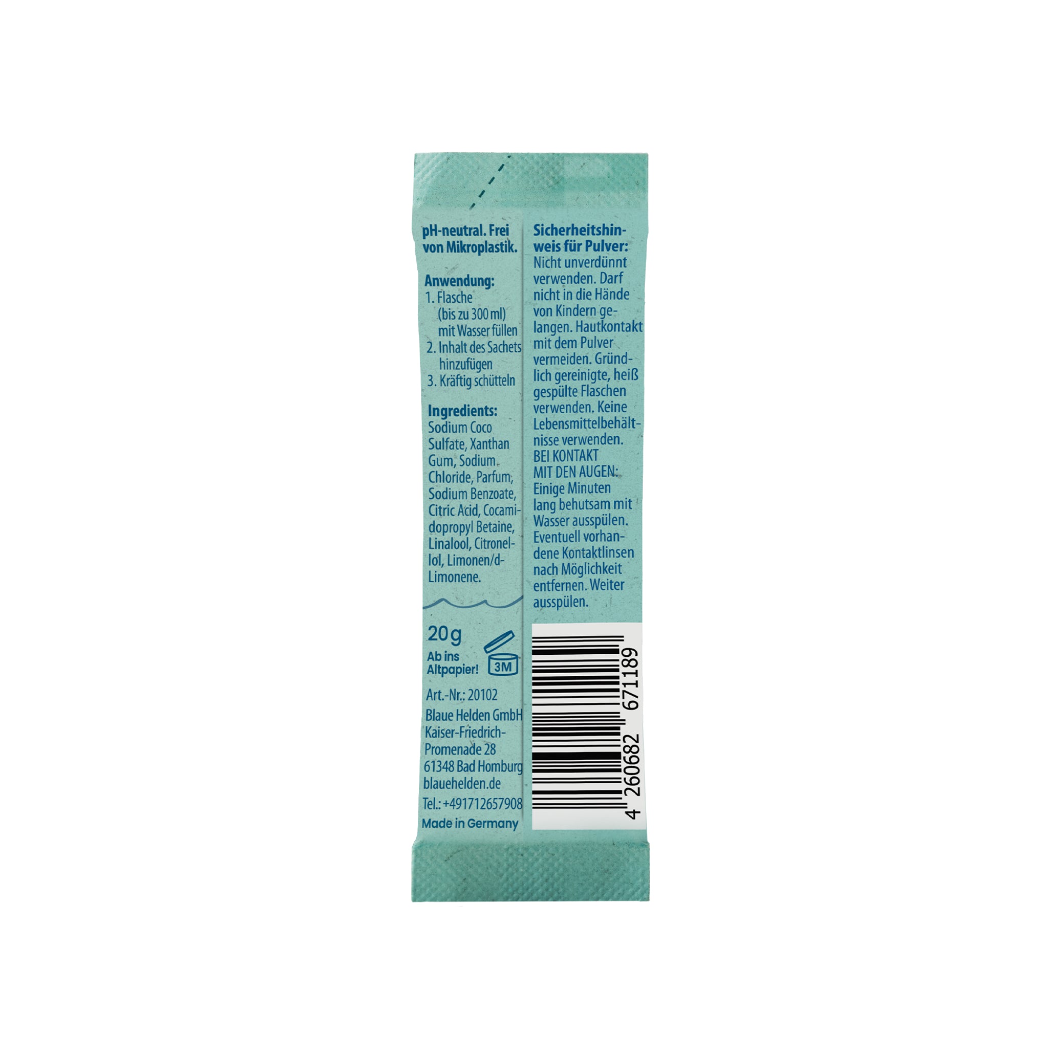 Blaue Helden Handseife Nachfüllpulver "Aloe Vera" 20 g
